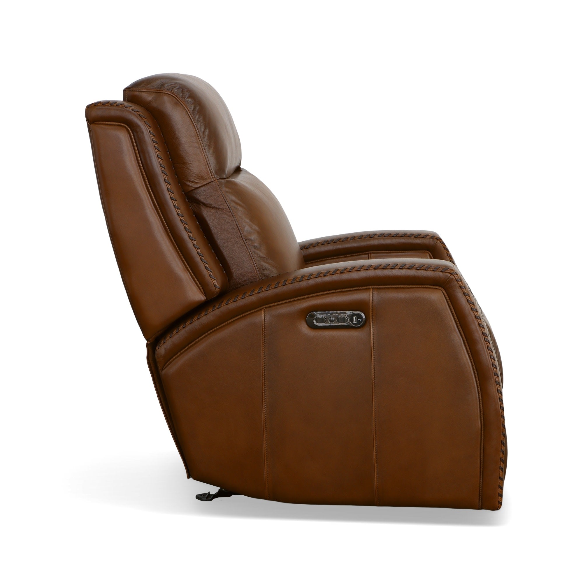 Mustang Rust Leather Power Gliding Recliner with Power Headrest 4 Mustang Rust Leather Power Gliding Recliner with Power Headrest