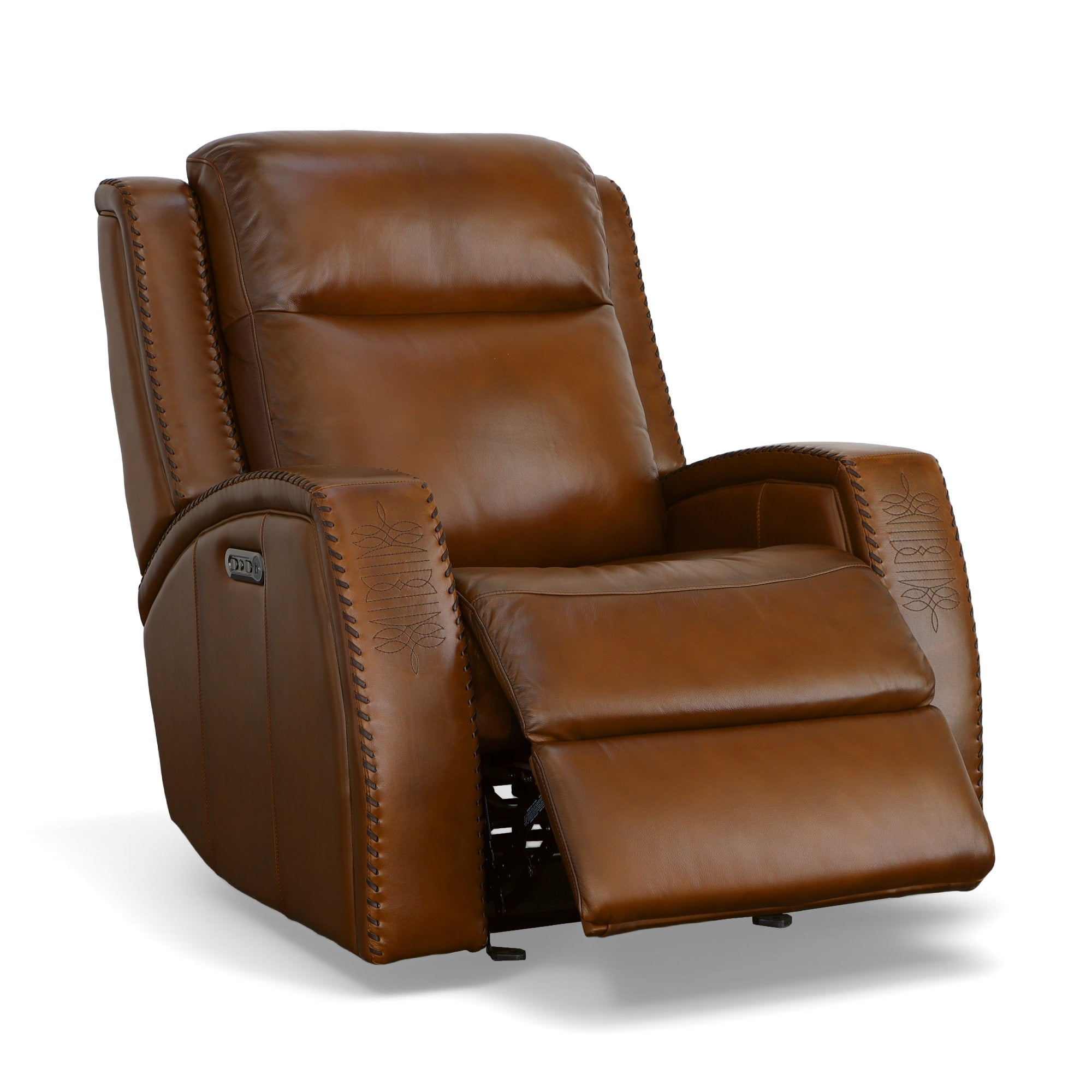 Mustang Rust Leather Power Gliding Recliner with Power Headrest 5 Mustang Rust Leather Power Gliding Recliner with Power Headrest