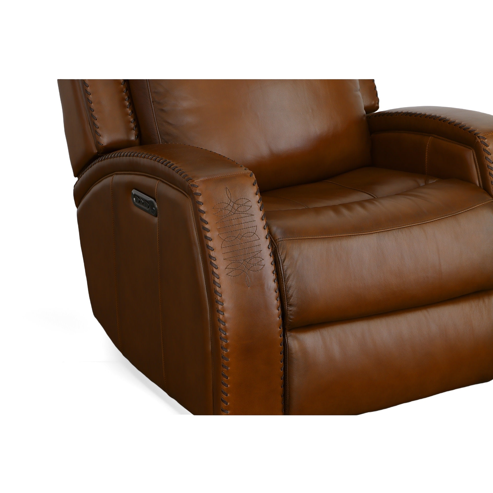 Mustang Rust Leather Power Gliding Recliner with Power Headrest 7 Mustang Rust Leather Power Gliding Recliner with Power Headrest