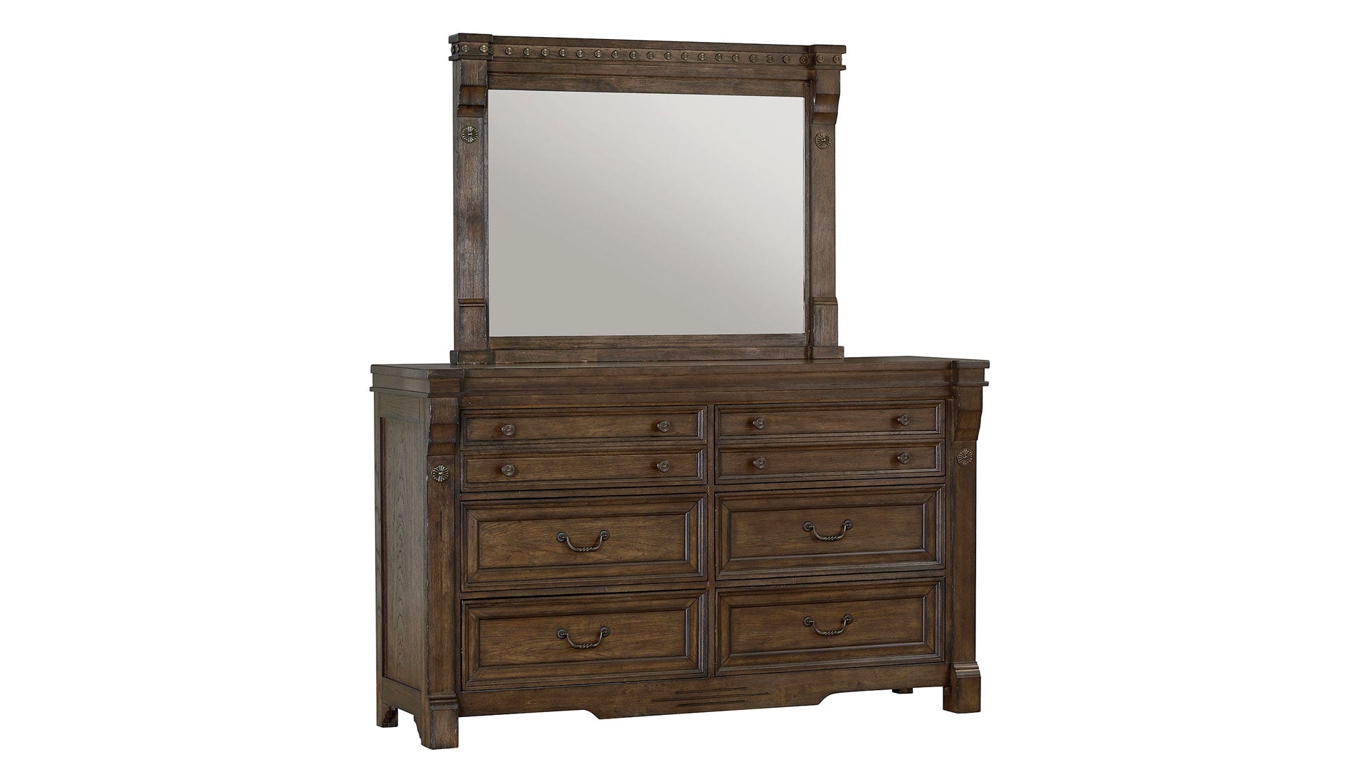 Pecan Rustic Dresser & Mirror