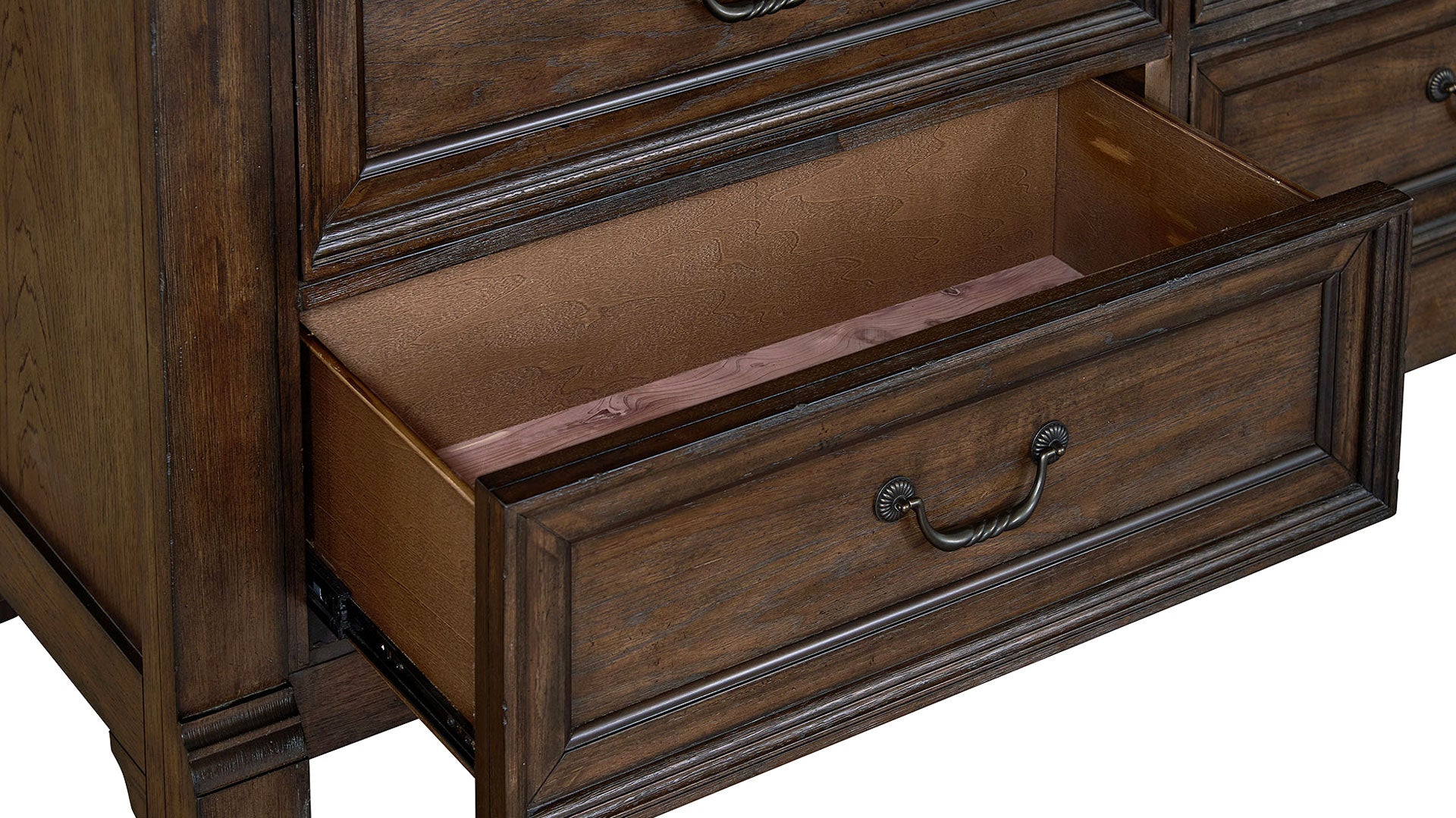 Pecan Rustic Dresser & Mirror 5 Pecan Rustic Dresser & Mirror