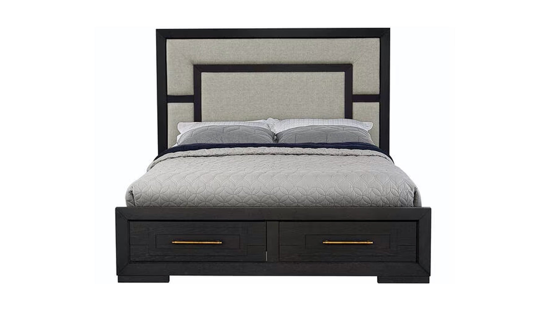 Queen Size Bellaire Upholstered Storage Bed Frame