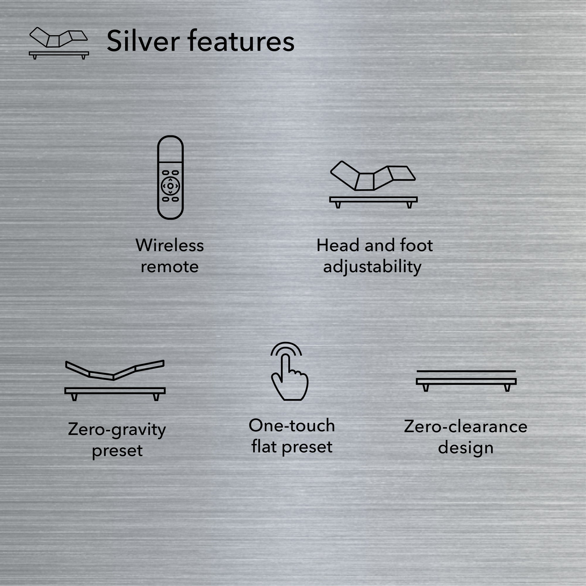 Queen Size Silver Adjustable Base 7 Queen Size Silver Adjustable Base