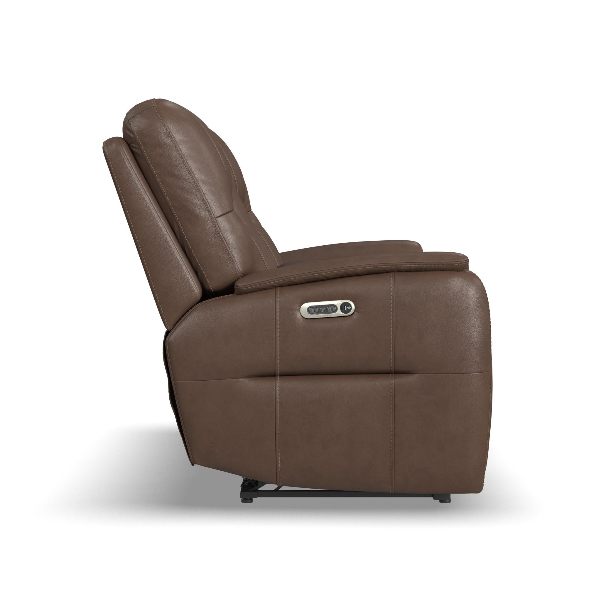 Wilson Café Leather Power Reclining Loveseat with Console and Power Headrests 5 Wilson Café Leather Power Reclining Loveseat with Console and Power Headrests