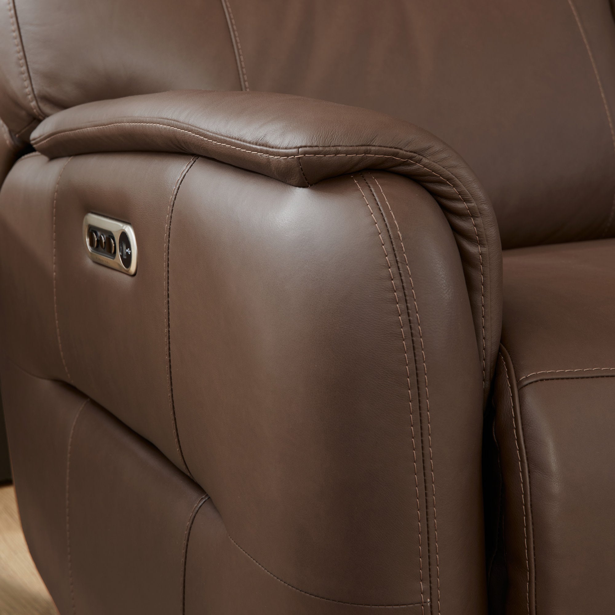 Wilson Café Leather Power Reclining Loveseat with Console and Power Headrests 6 Wilson Café Leather Power Reclining Loveseat with Console and Power Headrests