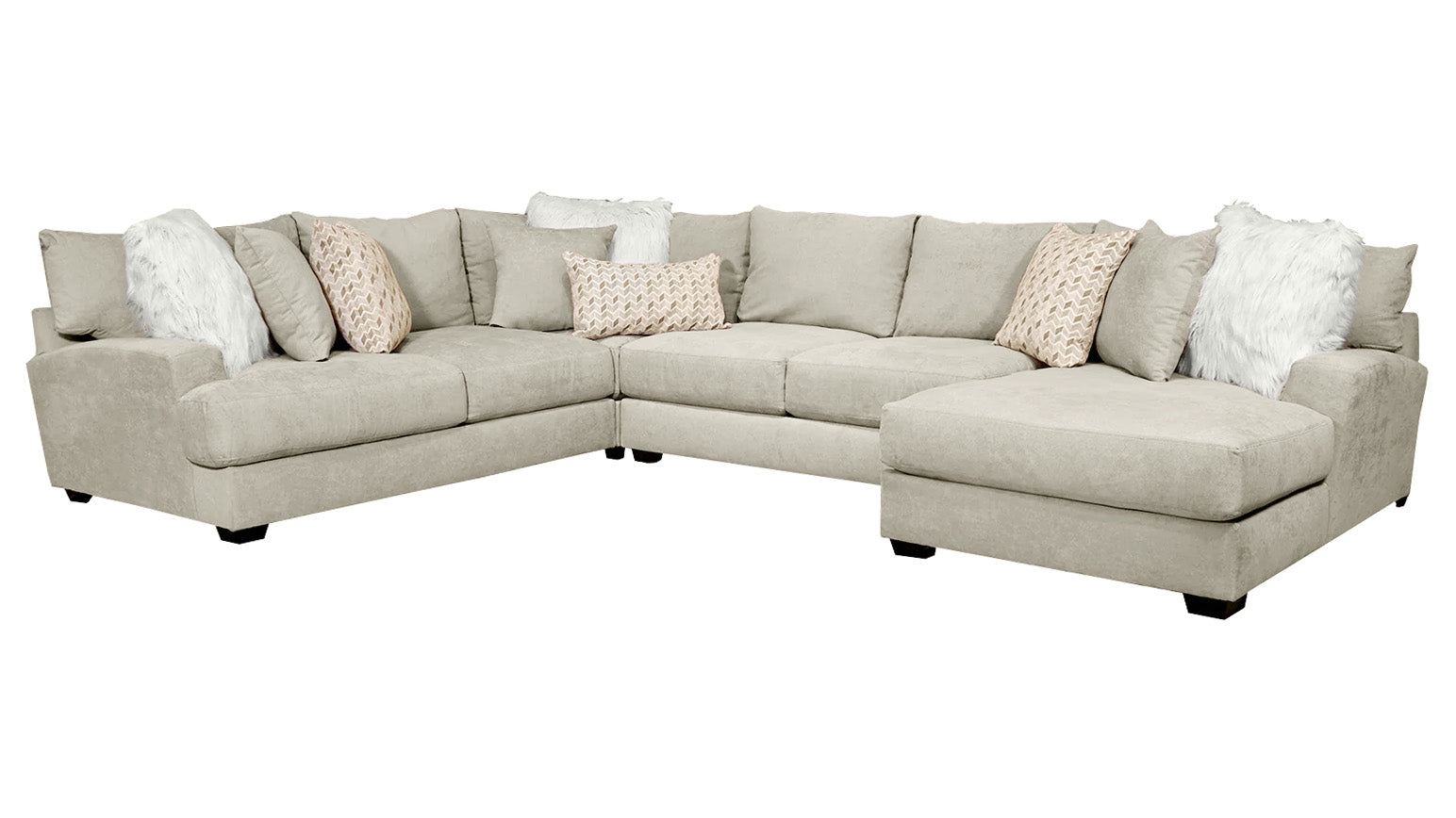 Sensation Cream Right Arm Facing Chaise Sectional