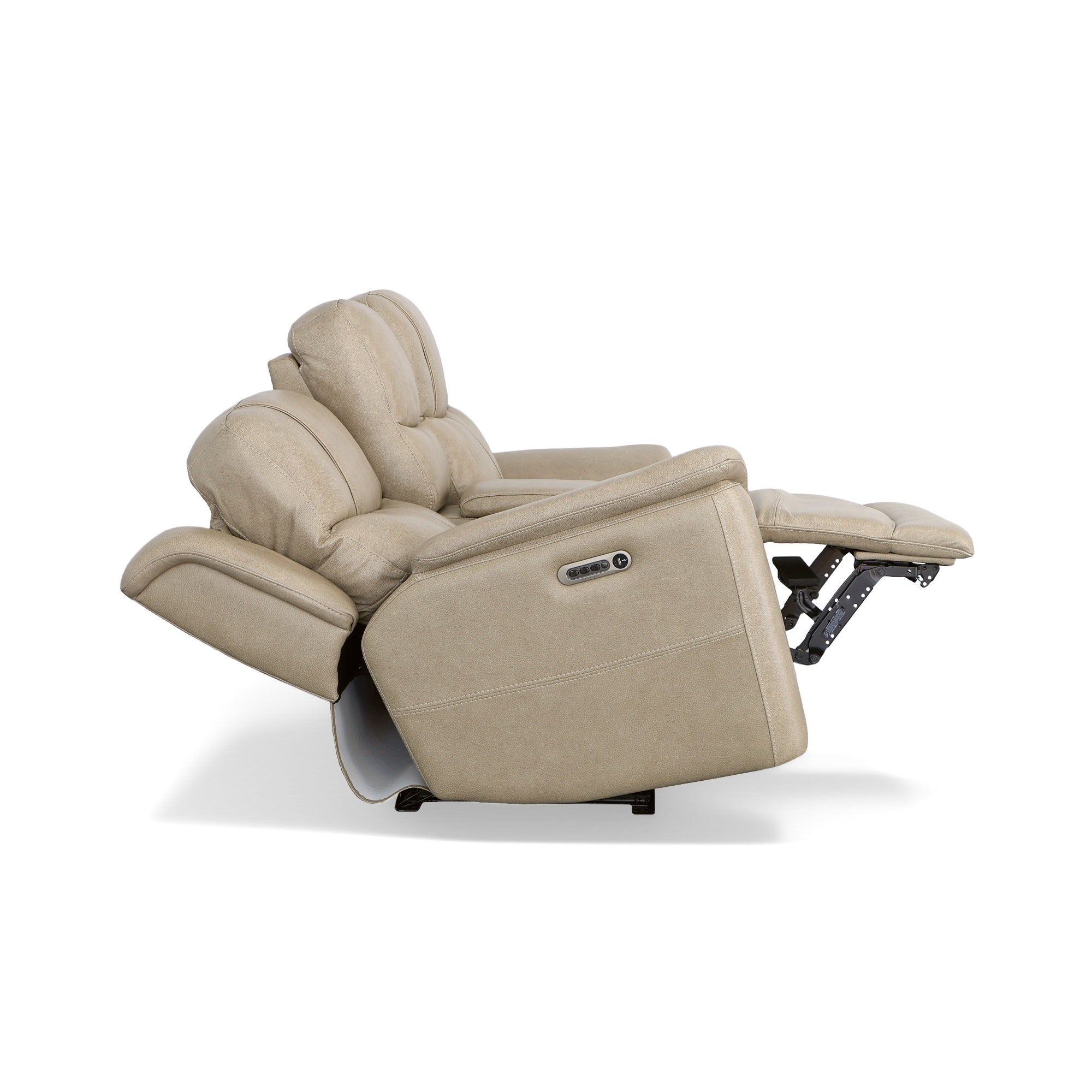 Crew Pebble Leather Power Reclining Loveseat with Console, Power Headrests & Lumbar 12 Crew Pebble Leather Power Reclining Loveseat with Console, Power Headrests & Lumbar