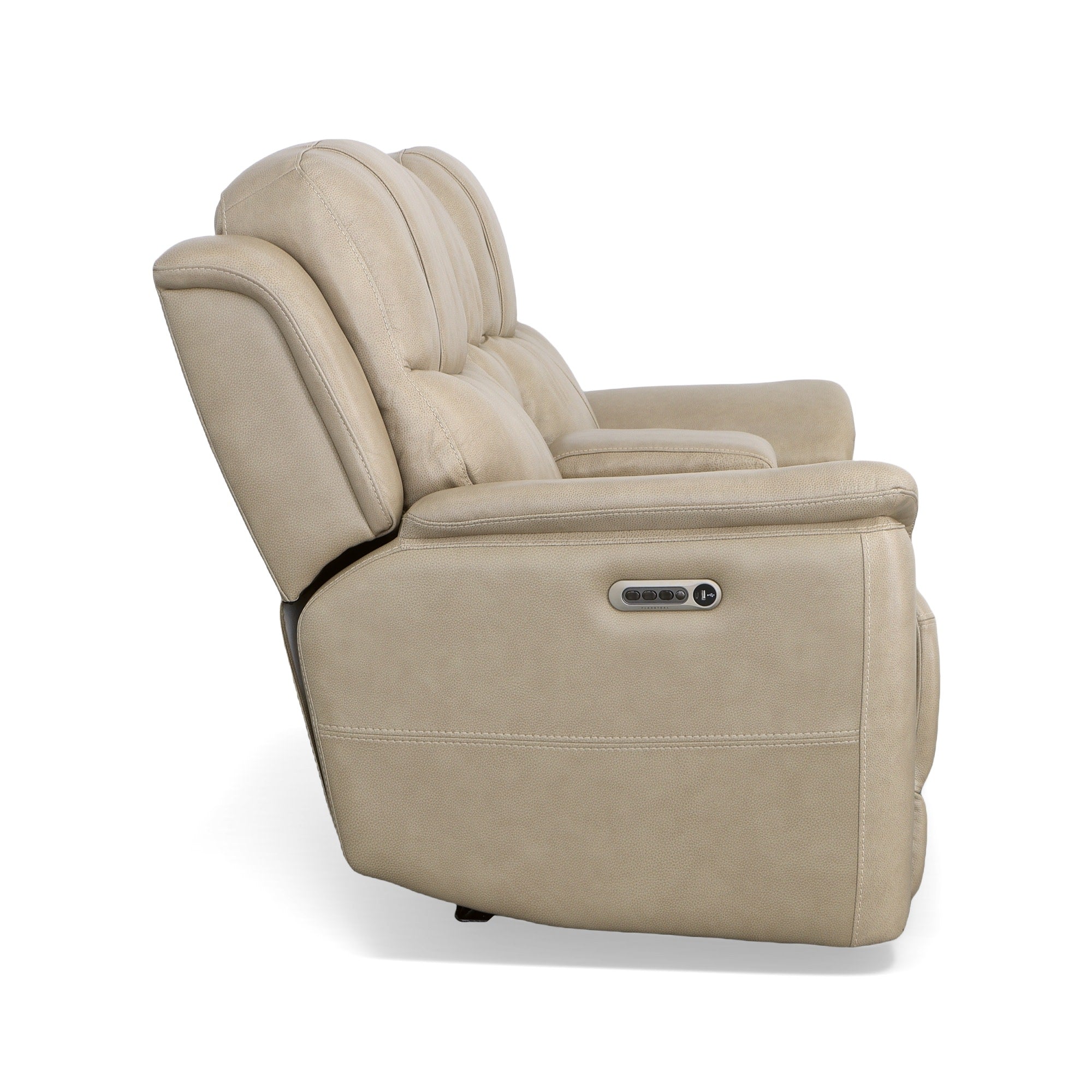 Crew Pebble Leather Power Reclining Loveseat with Console, Power Headrests & Lumbar 5 Crew Pebble Leather Power Reclining Loveseat with Console, Power Headrests & Lumbar