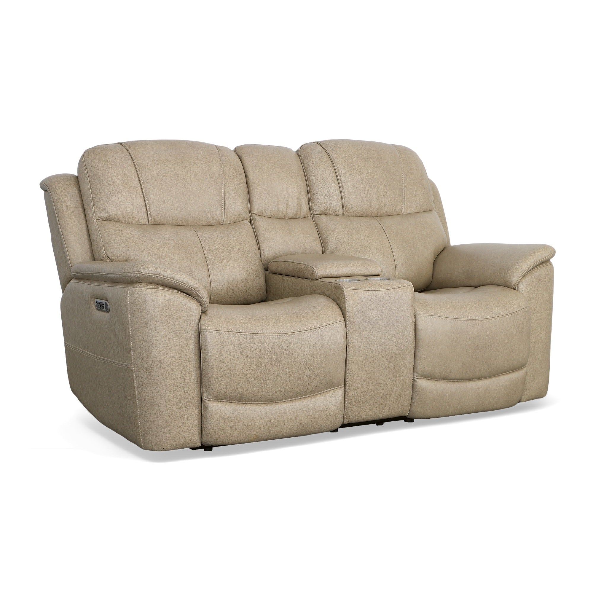 Crew Pebble Leather Power Reclining Loveseat with Console, Power Headrests & Lumbar 6 Crew Pebble Leather Power Reclining Loveseat with Console, Power Headrests & Lumbar