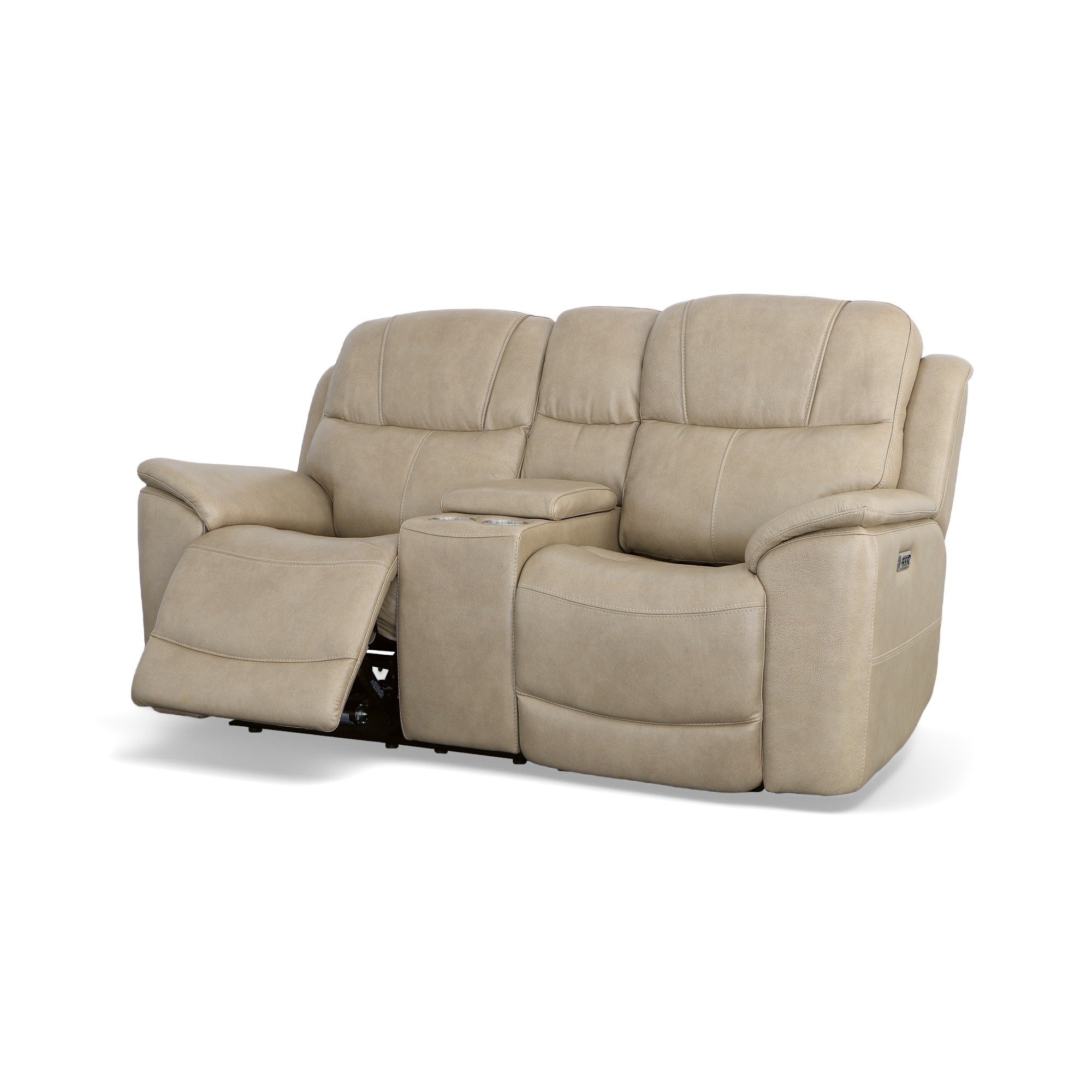 Crew Pebble Leather Power Reclining Loveseat with Console, Power Headrests & Lumbar 8 Crew Pebble Leather Power Reclining Loveseat with Console, Power Headrests & Lumbar