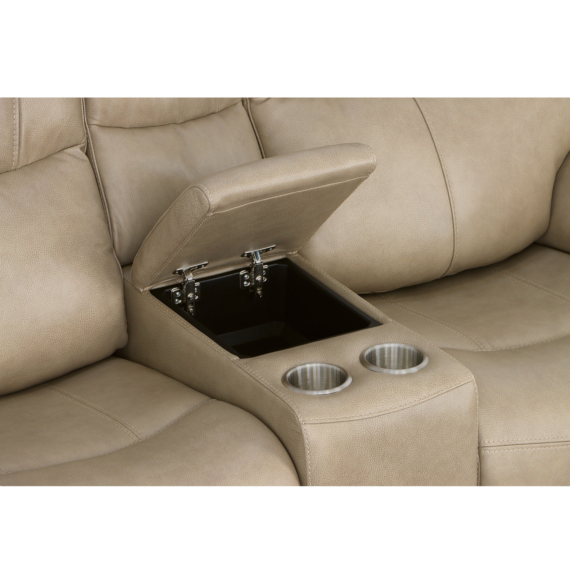 Crew Pebble Leather Power Reclining Loveseat with Console, Power Headrests & Lumbar 9 Crew Pebble Leather Power Reclining Loveseat with Console, Power Headrests & Lumbar
