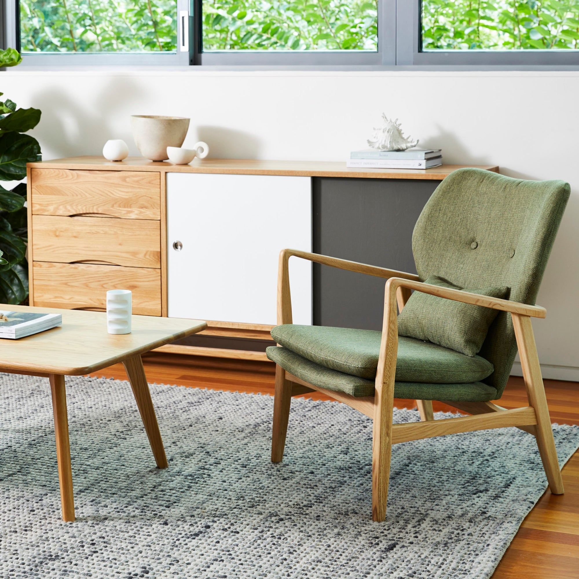 Franz Armchair - Solid Oak - Fabric