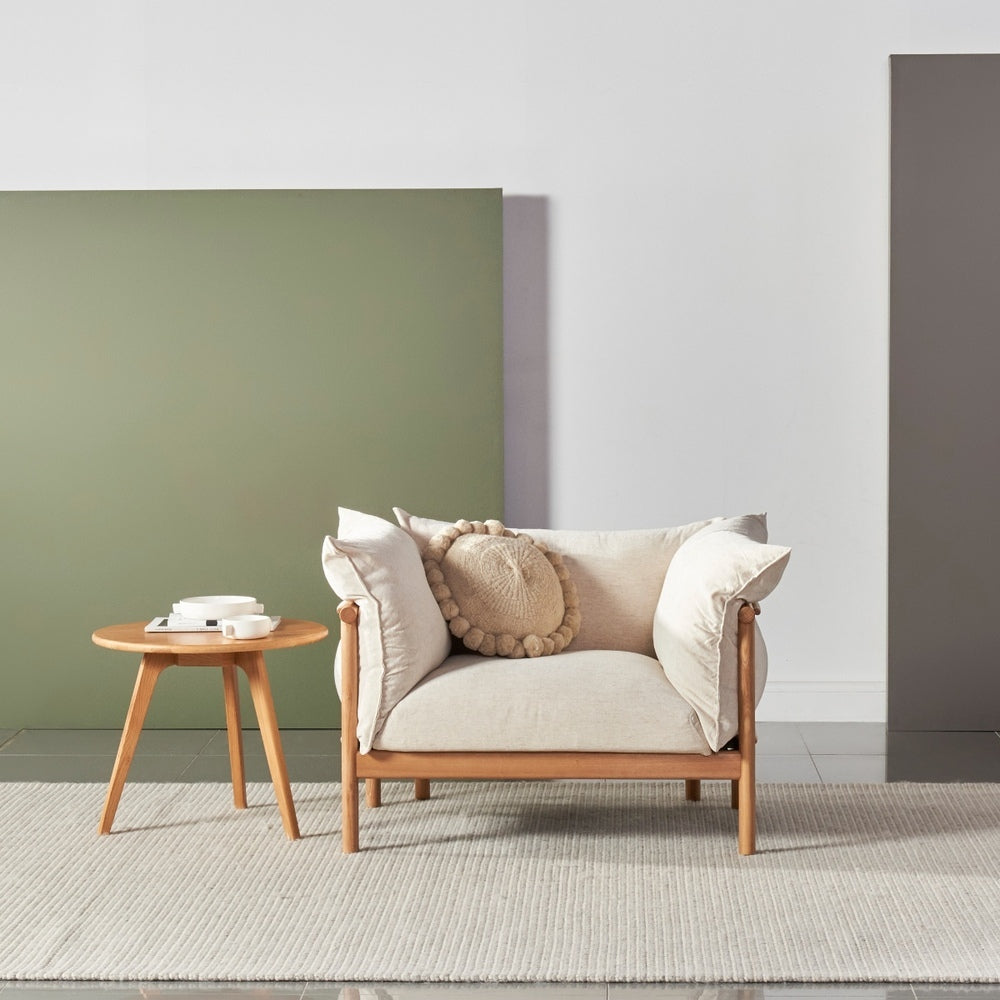 Olivia Armchair - Solid Oak - Fabric