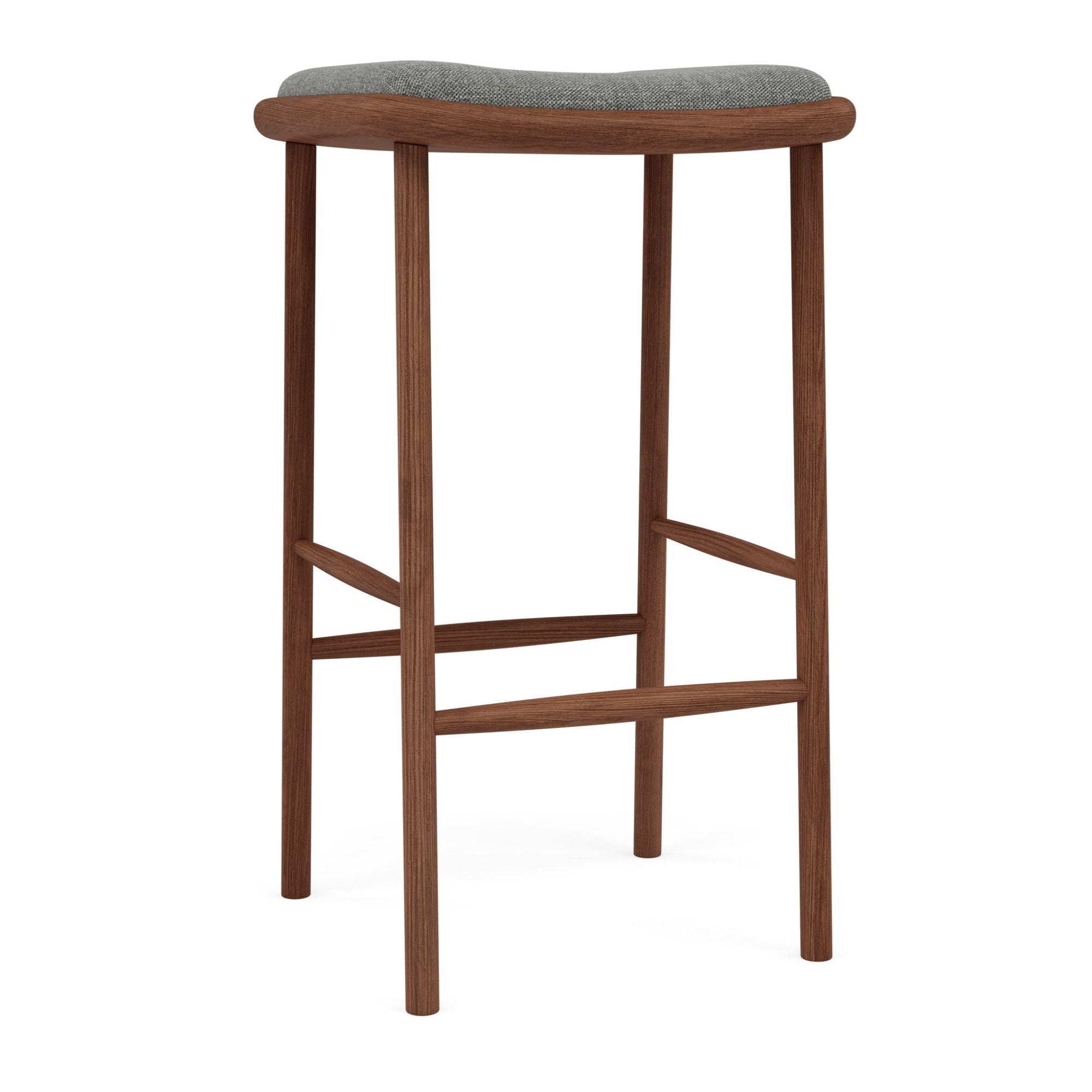 Anton Fabric Bar Stool - Solid Walnut