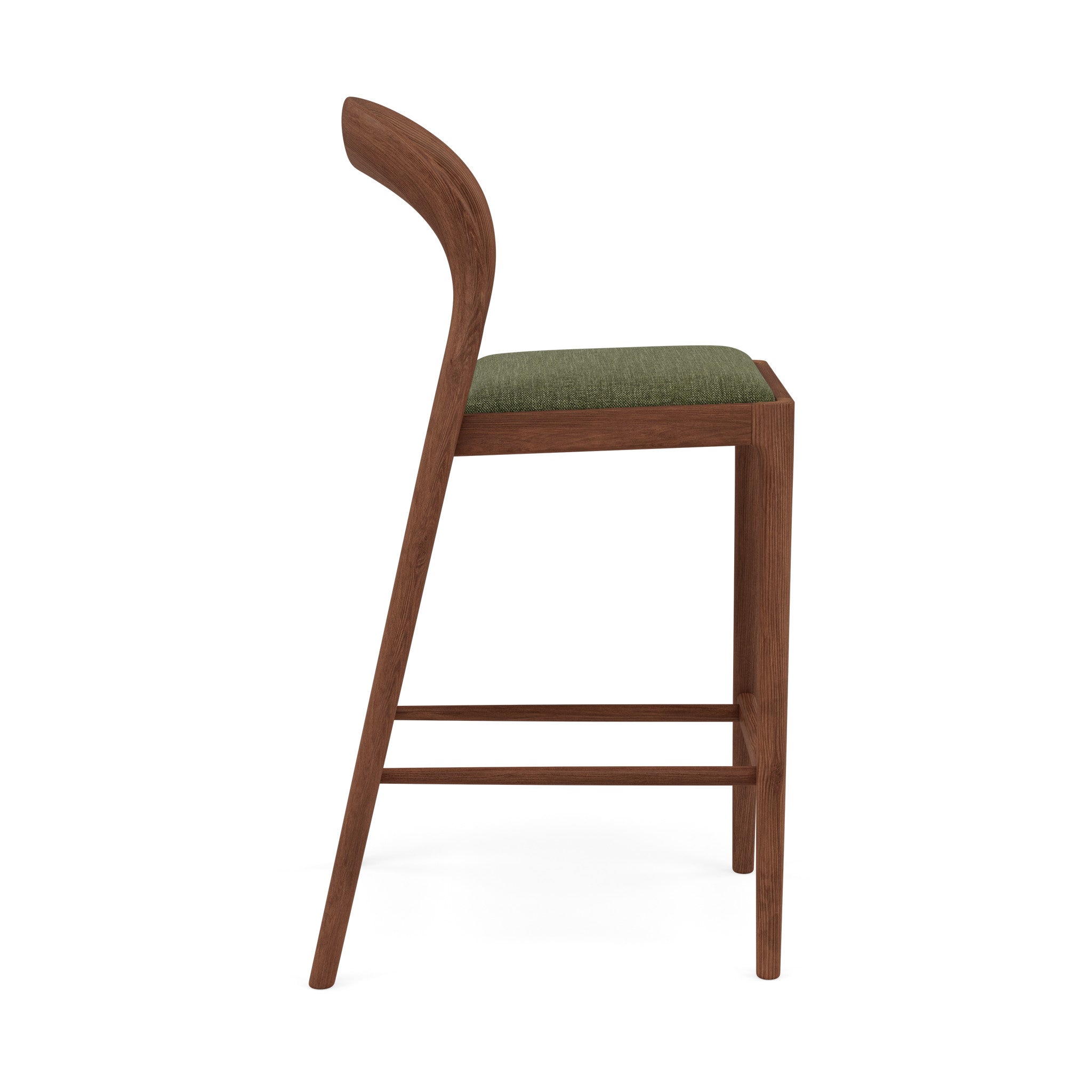 Sara Fabric Bar Stool - Solid Walnut 3 Sara Fabric Bar Stool - Solid Walnut