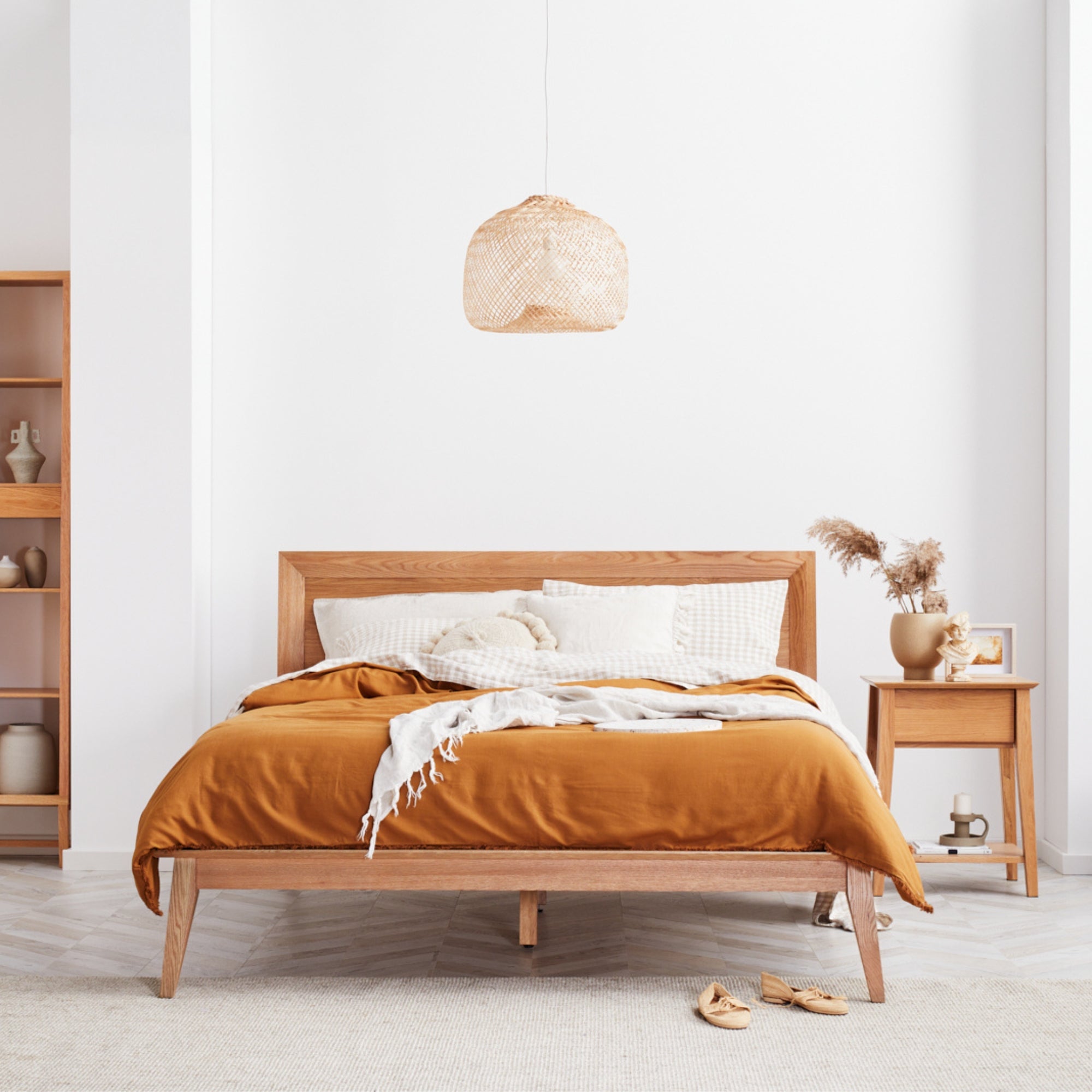 Jolanda Bedside Table - Solid Oak 3 King