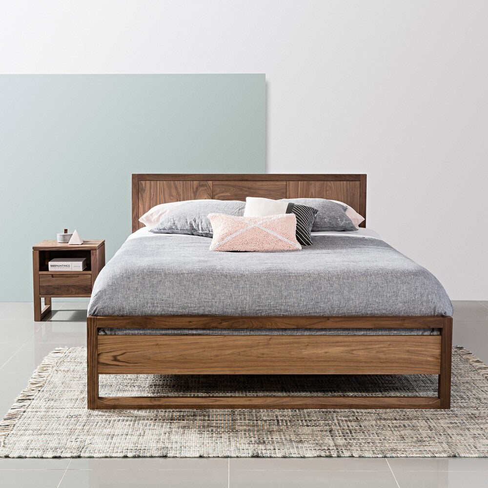 Bruno Bed Frame - Solid Walnut