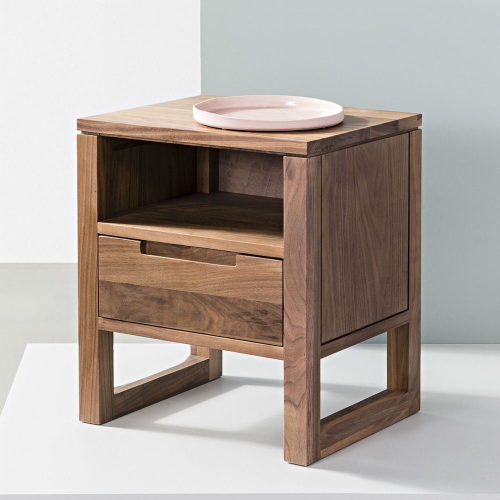 Bruno Bedside Table - Solid Walnut