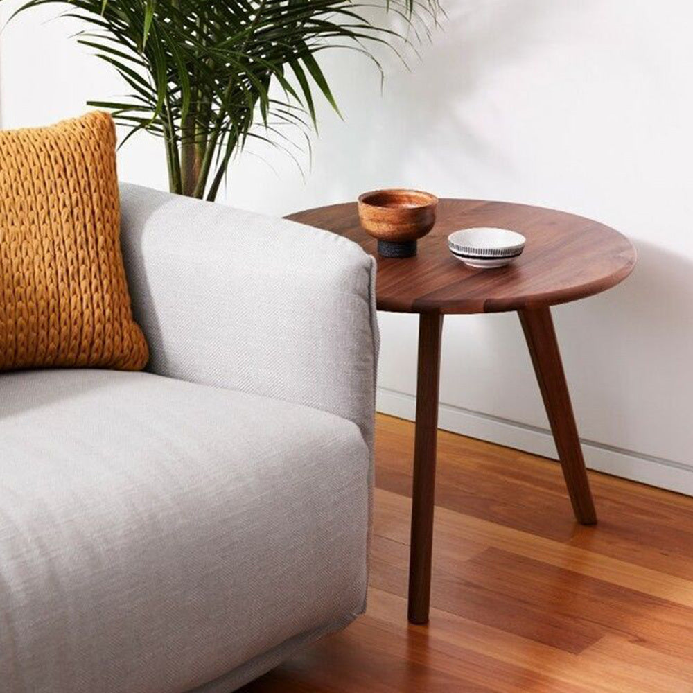 Magnus Round Side Table - Solid Walnut