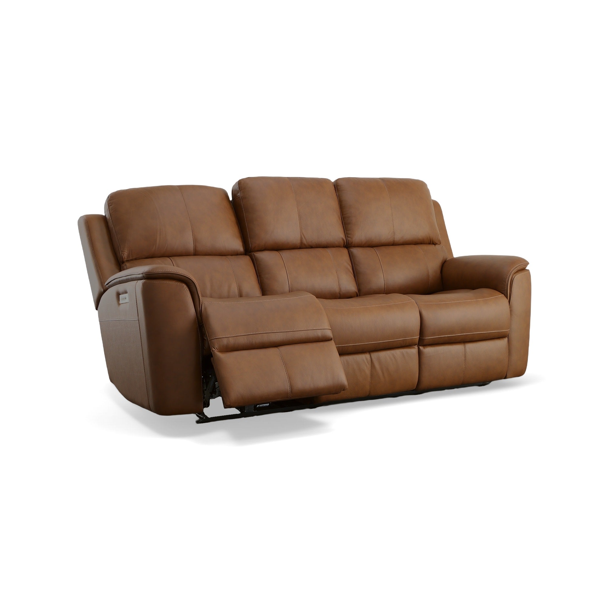 Henry Caramel Leather Power Reclining Sofa with Power Headrests & Lumbar 6 Henry Caramel Leather Power Reclining Sofa with Power Headrests & Lumbar