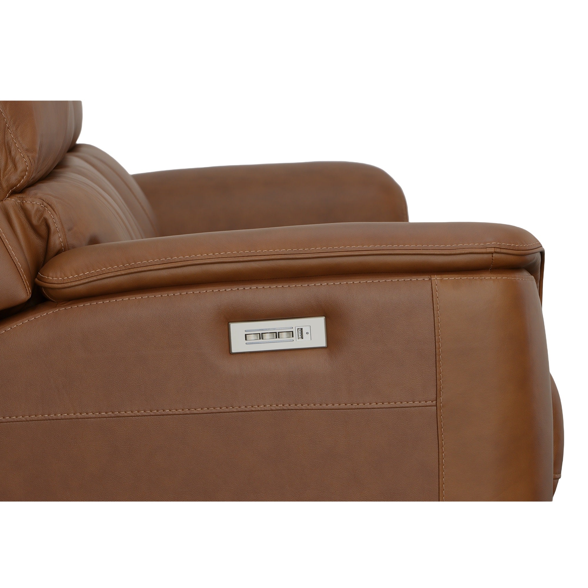 Henry Caramel Leather Power Reclining Sofa with Power Headrests & Lumbar 7 Henry Caramel Leather Power Reclining Sofa with Power Headrests & Lumbar