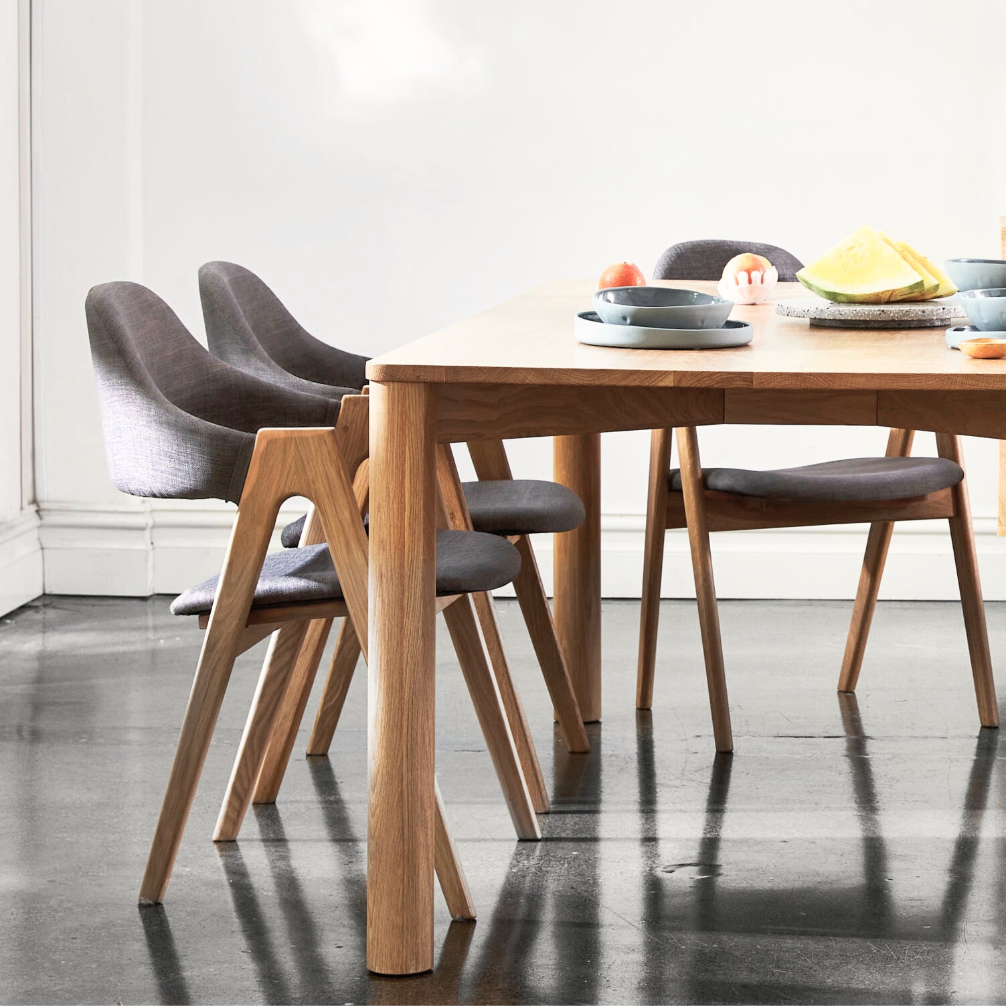 Nestor Dining Chair - Solid Oak - Performance Fabric Seat 3 Nestor Dining Chair - Solid Oak - Performance Fabric Seat