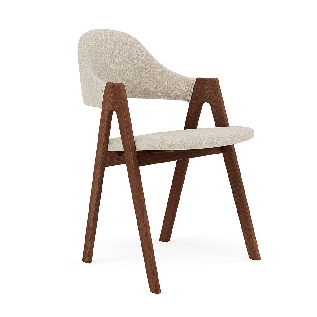 Nestor Dining Chair - Solid Walnut - Performance Fabric Seat
