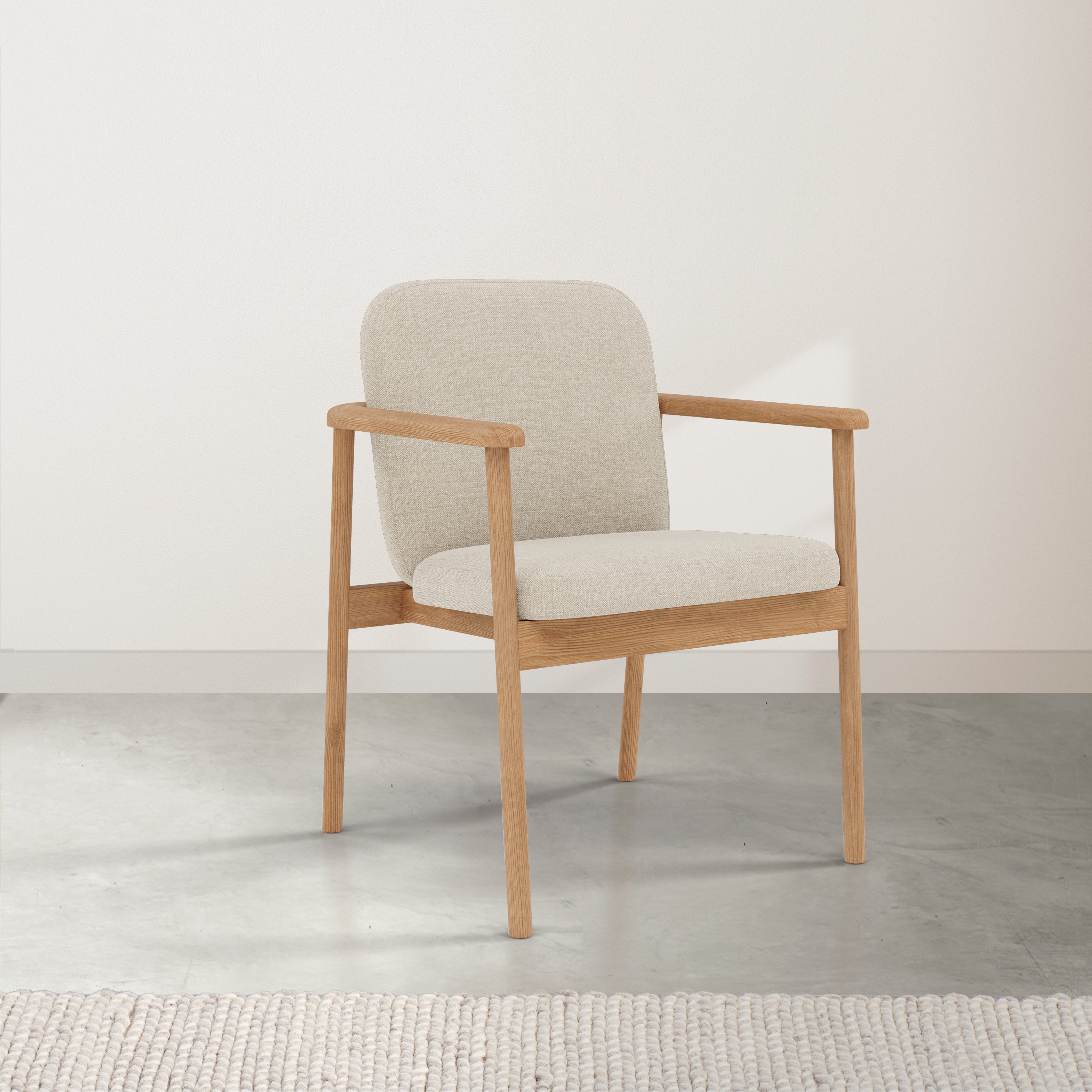 Jackson Fabric Dining Chair - Solid Oak