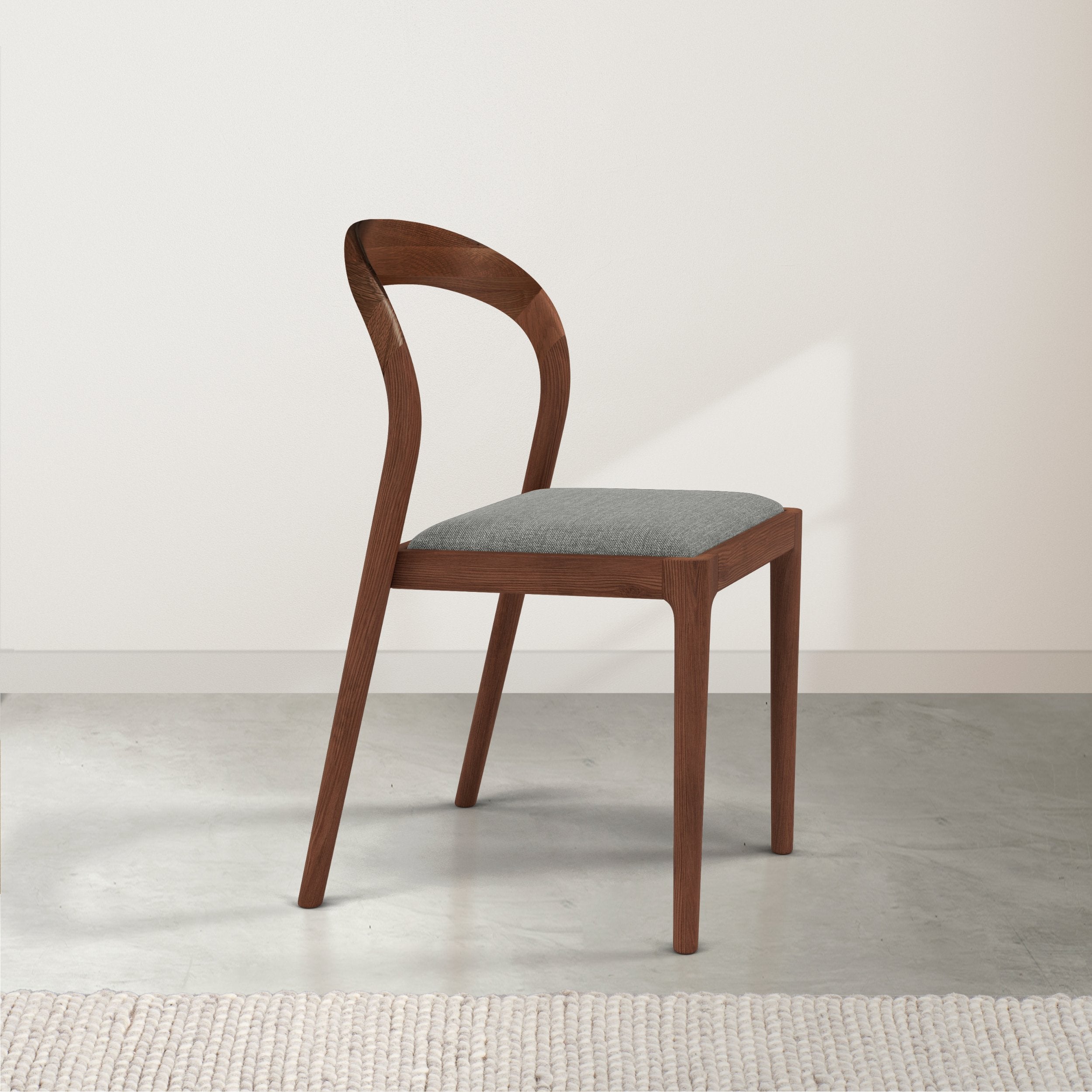 Sara Fabric Dining Chair - Solid Walnut