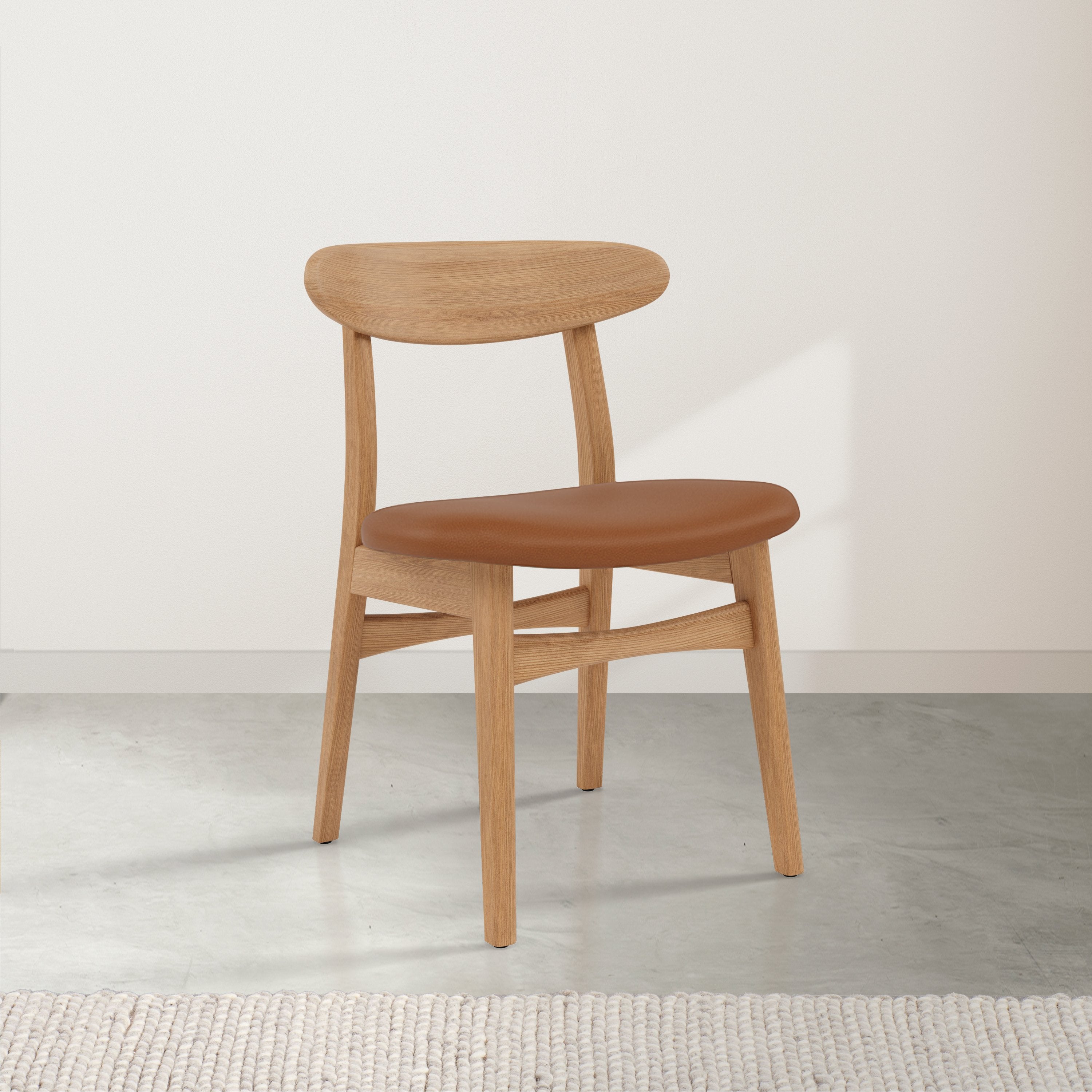 Magnus Dining Chair - Solid Oak - Leather Seat