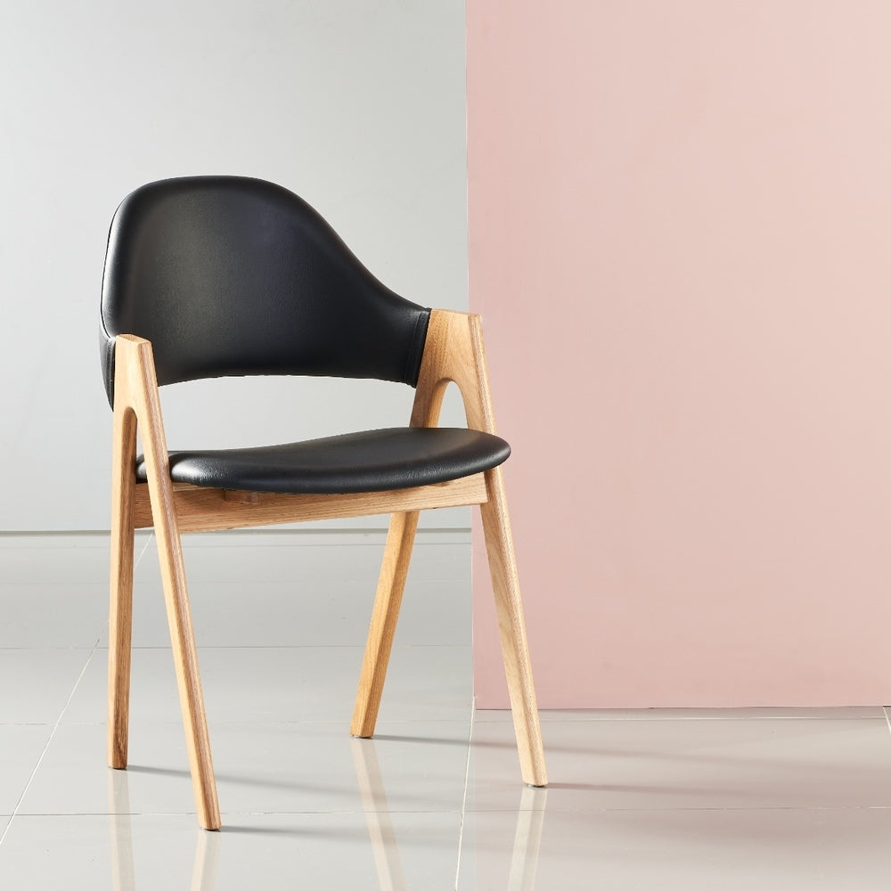 Nestor Dining Chair - Solid Oak - Leather Seat 4 Nestor Dining Chair - Solid Oak - Leather Seat