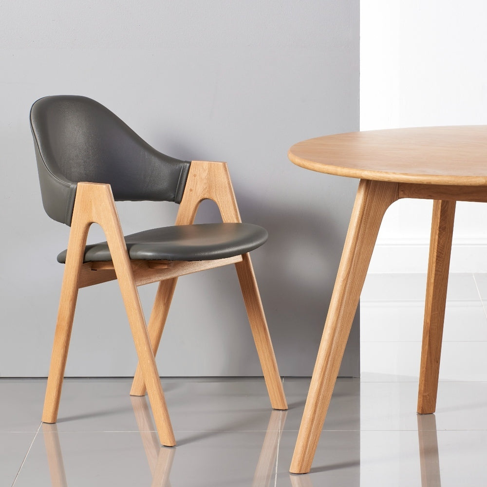 Nestor Dining Chair - Solid Oak - Leather Seat 6 Nestor Dining Chair - Solid Oak - Leather Seat