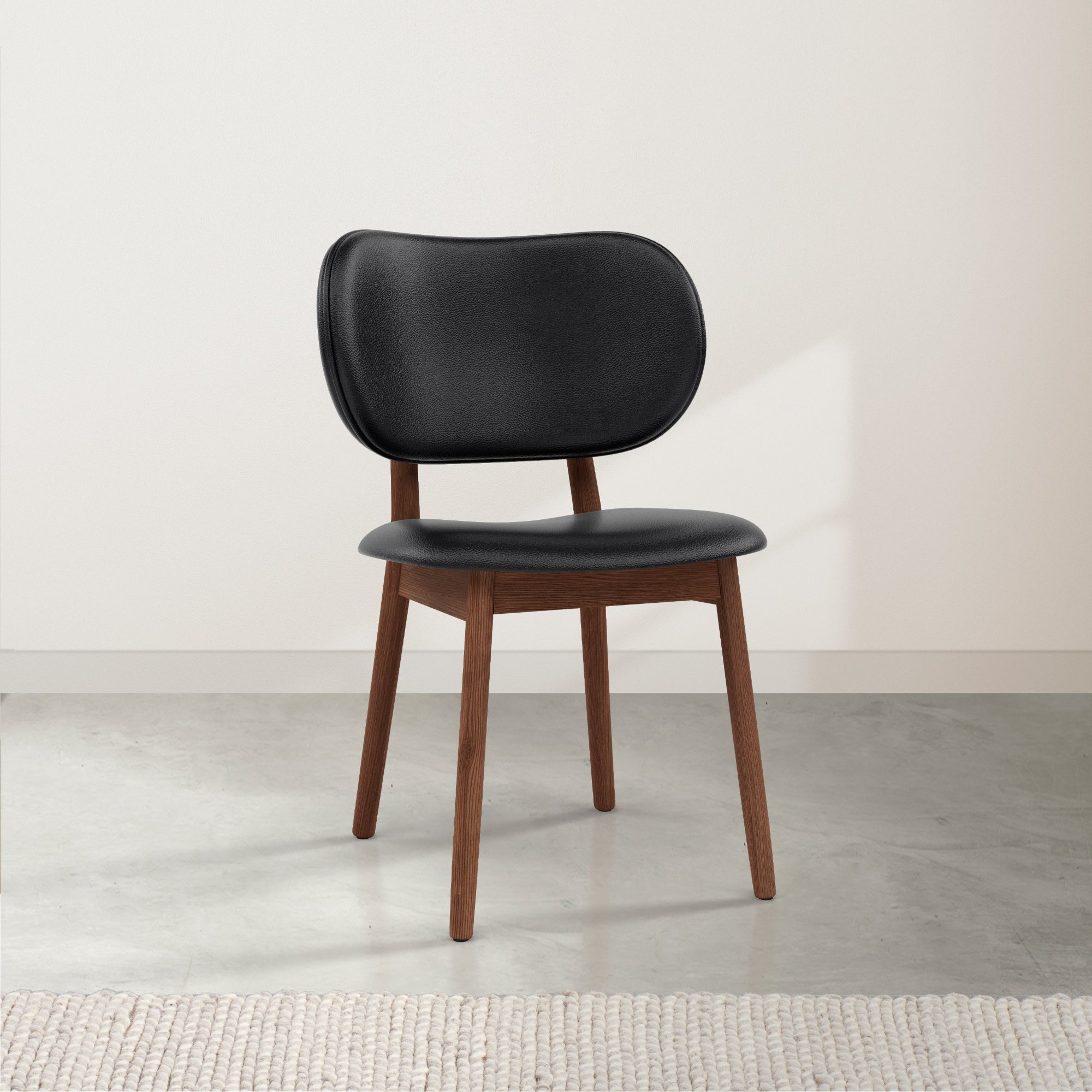 Olivia Leather Dining Chair - Solid Walnut