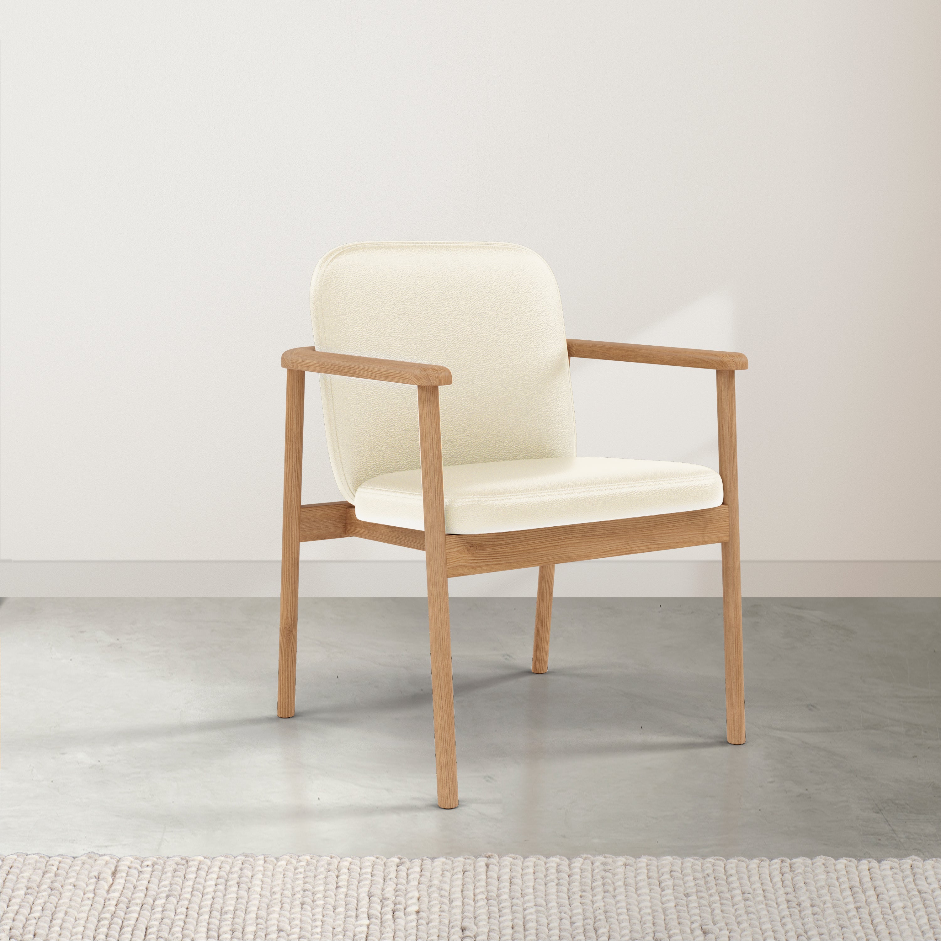 Jackson Leather Dining Chair - Solid Oak