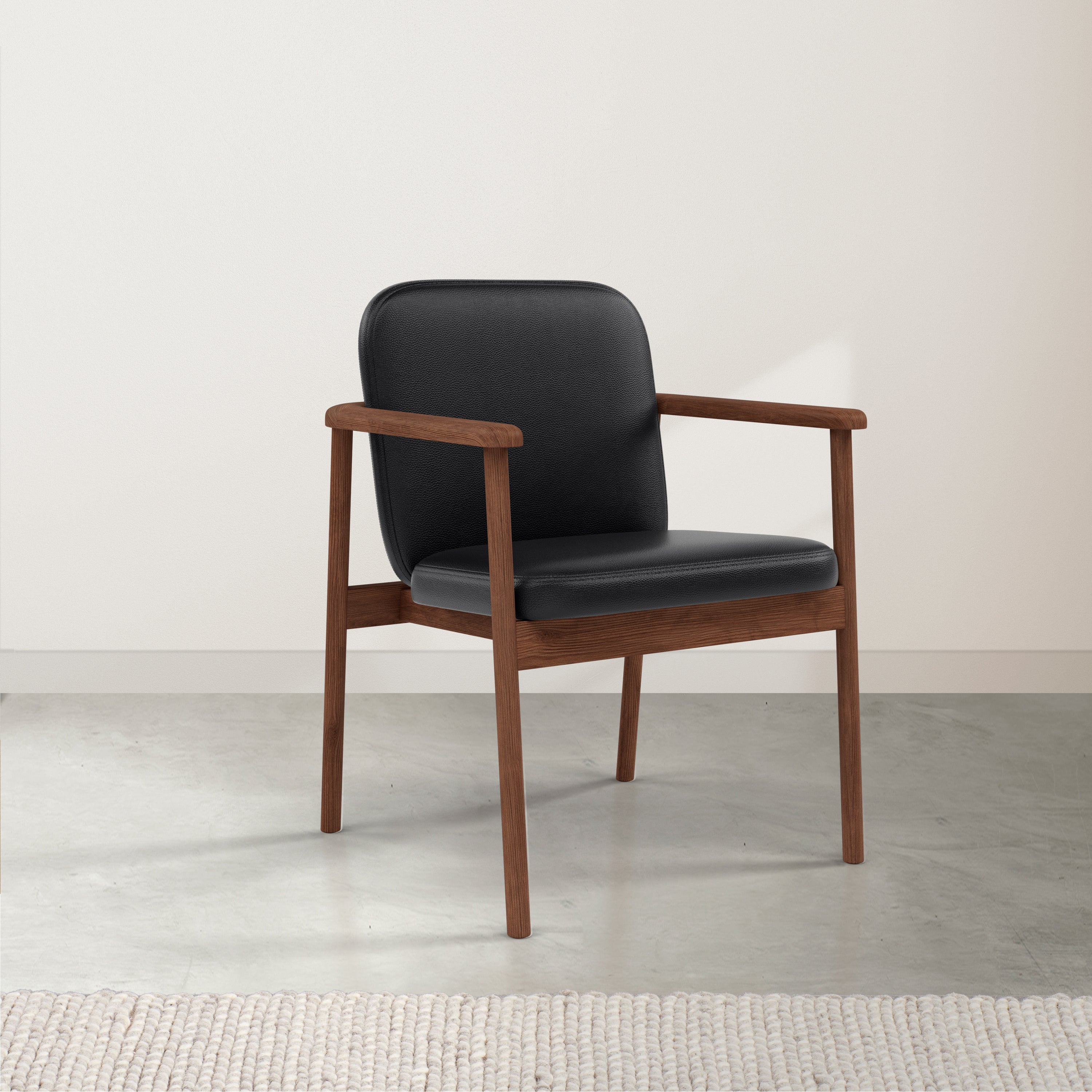 Jackson Leather Dining Chair - Solid Walnut