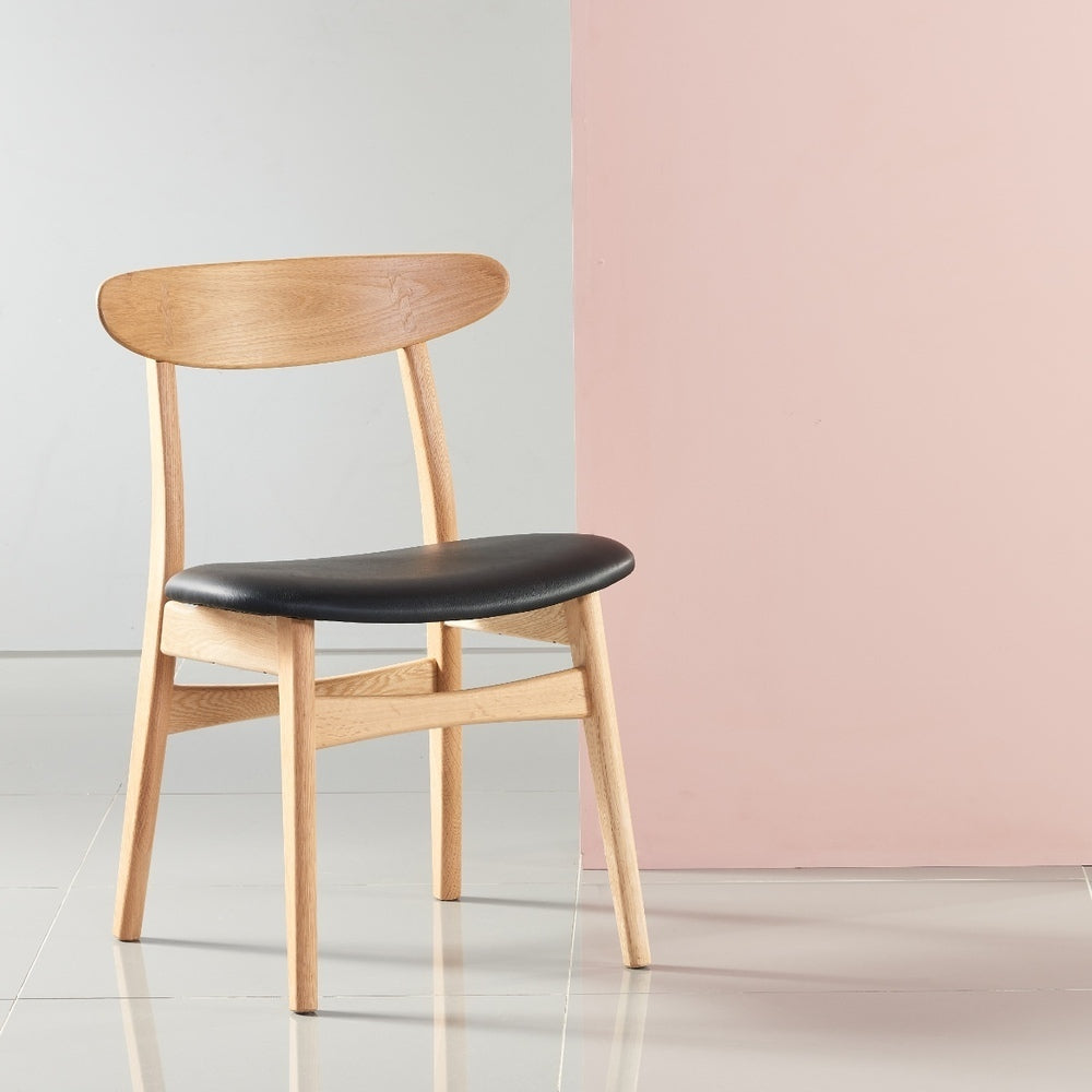 Astrid Dining Chair - Solid Oak - Leather Seat
