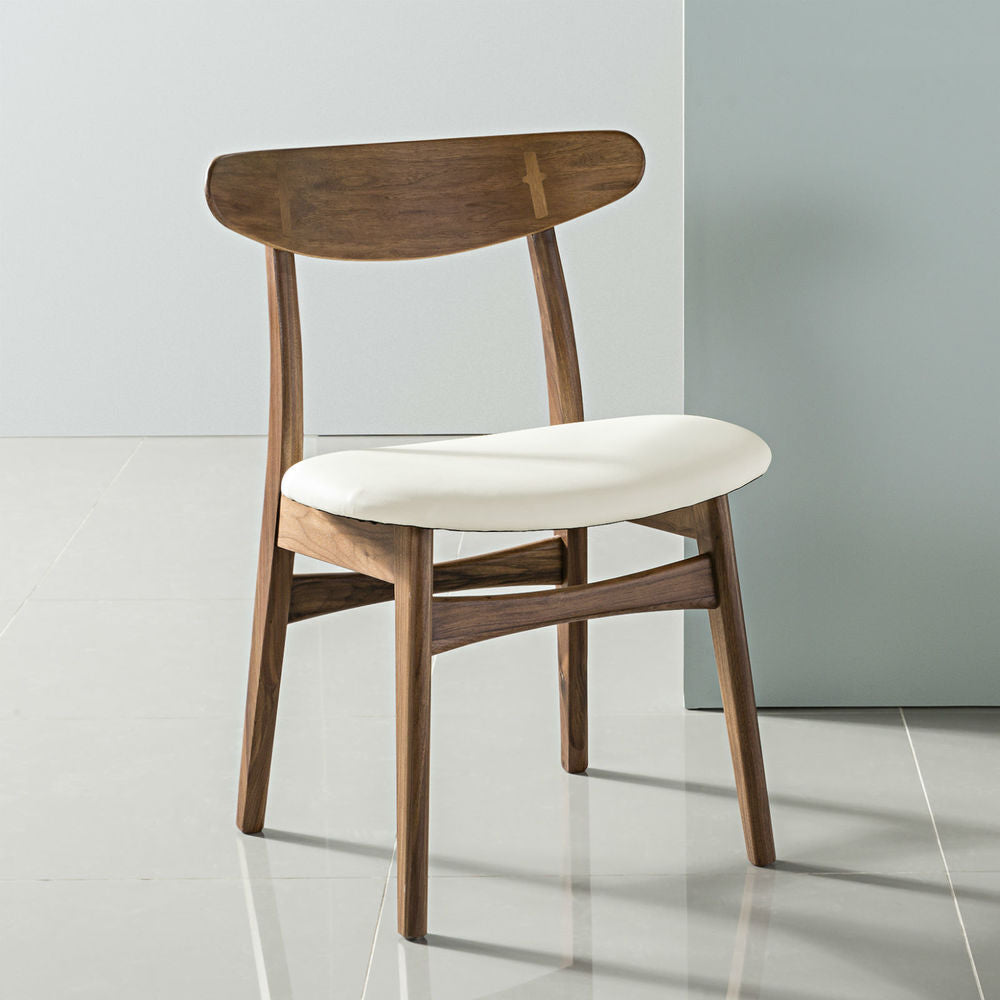 Astrid Dining Chair - Solid Walnut - Leather Seat