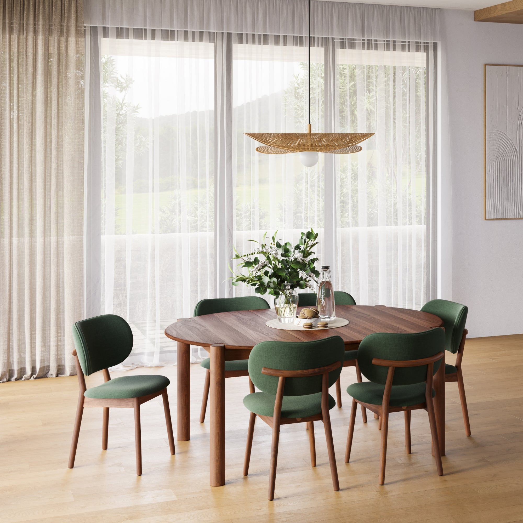 Olivia Round Extension Dining Table - Solid Walnut - 130cm-170cm 3 Olivia Round Extension Dining Table - Solid Walnut - 130cm-170cm