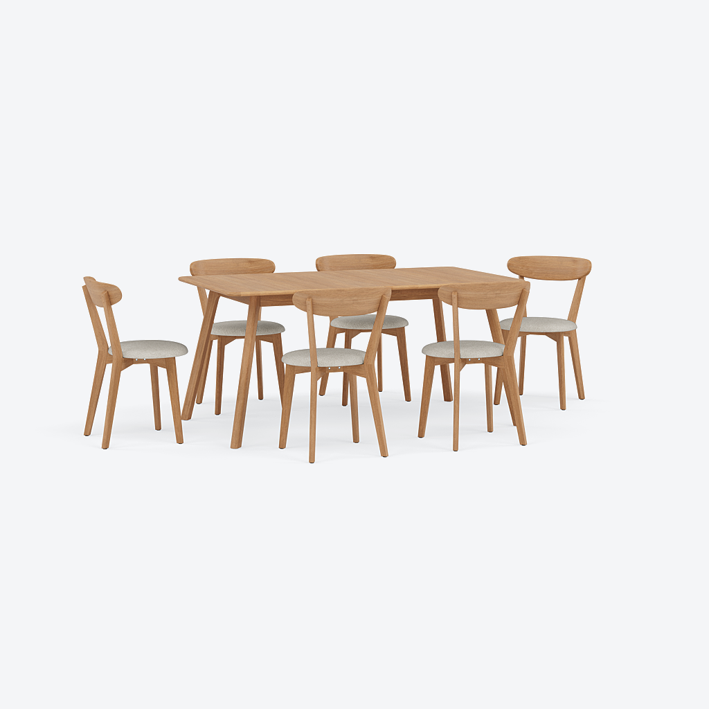 Magnus Extendable Dining Table Set with Henrik Chairs