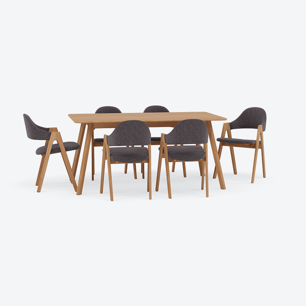 Magnus Extendable Dining Table Set with Nestor Chairs