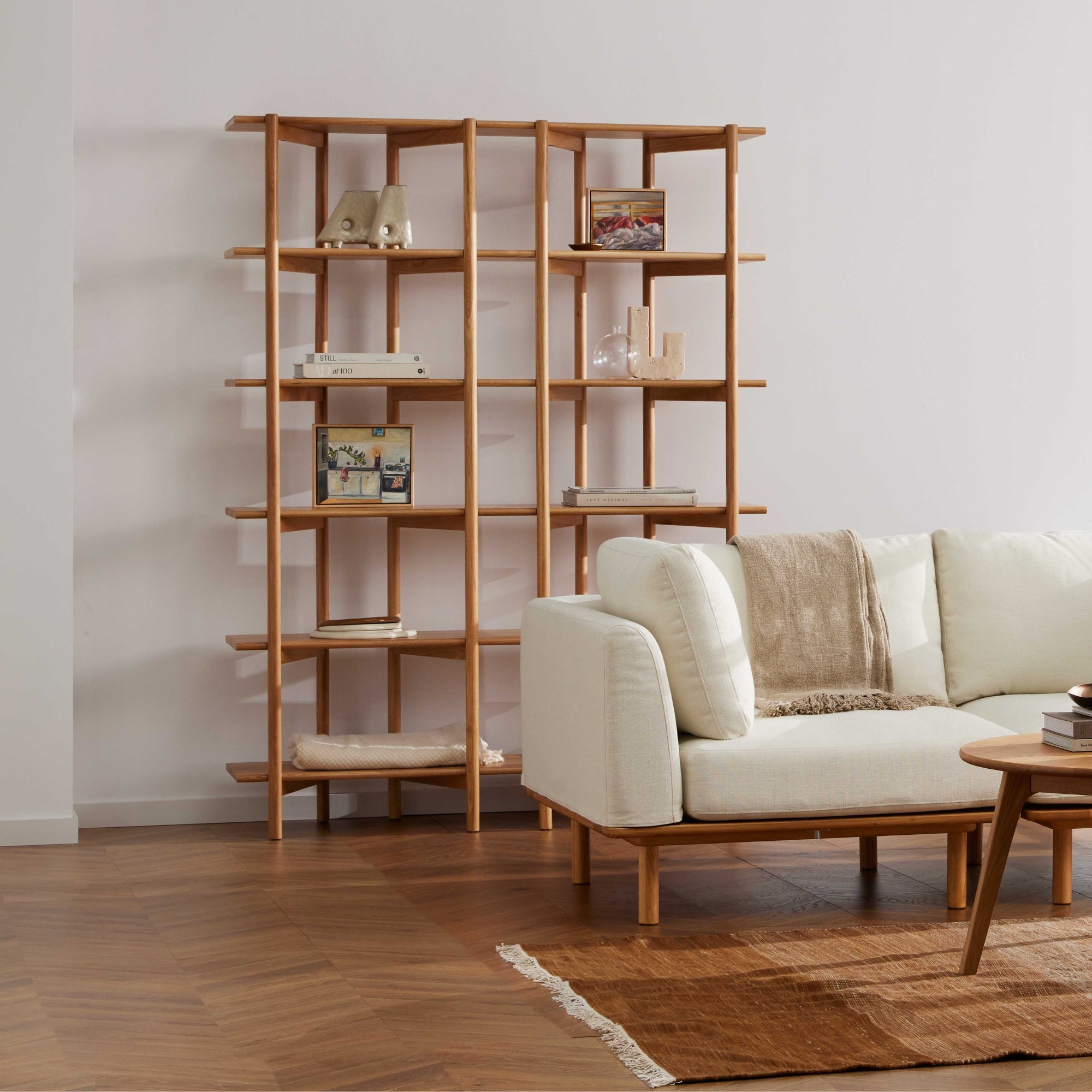 Olivia Modular Shelf - Double Width - Solid Oak