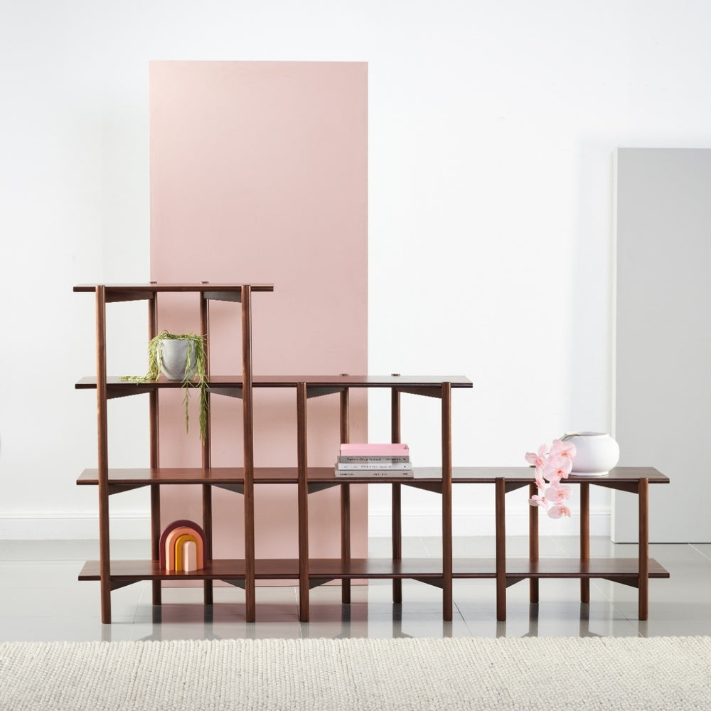 Olivia Modular Shelf - Shelves Triple Width Stepped - Solid Walnut