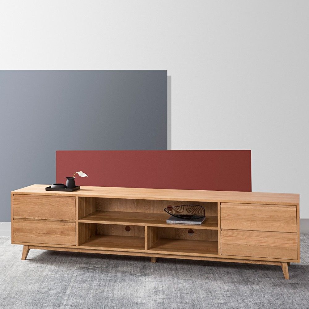 Bastian Entertainment Unit - Solid Oak - 240cm