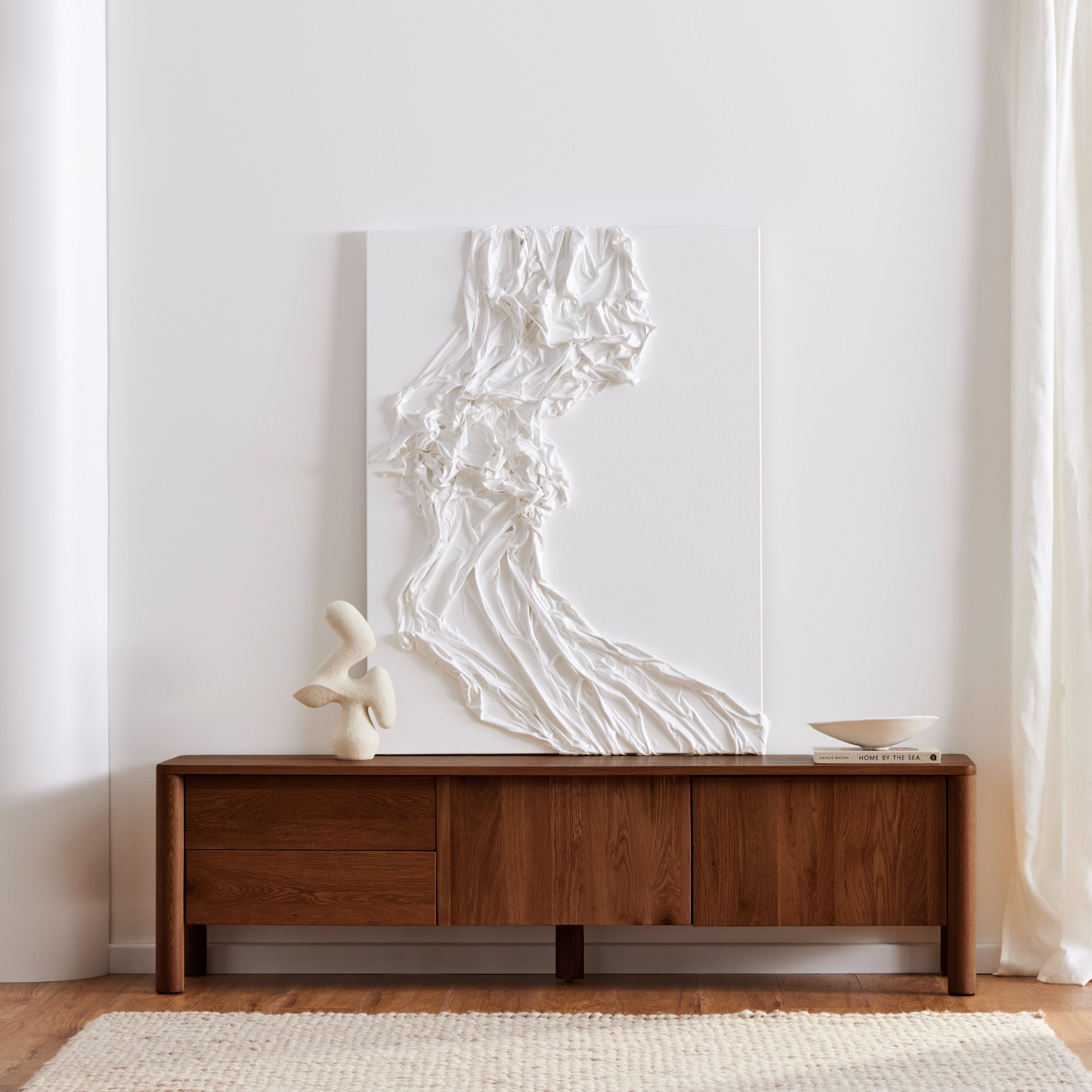 Olivia TV Unit - Solid Walnut
