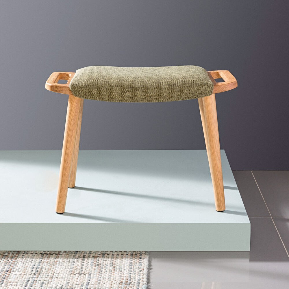 Franz Footrest Stool - Solid Oak - Fabric