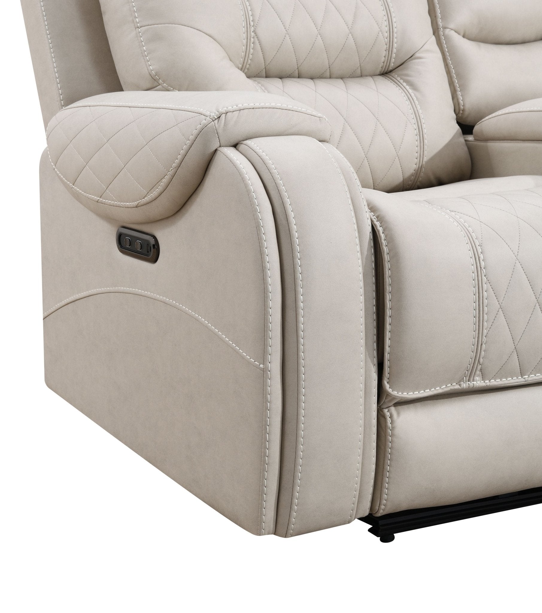 Liston 2-Seater Electric Recliner Sofa - Beige 4 Liston 2-Seater Electric Recliner Sofa - Beige