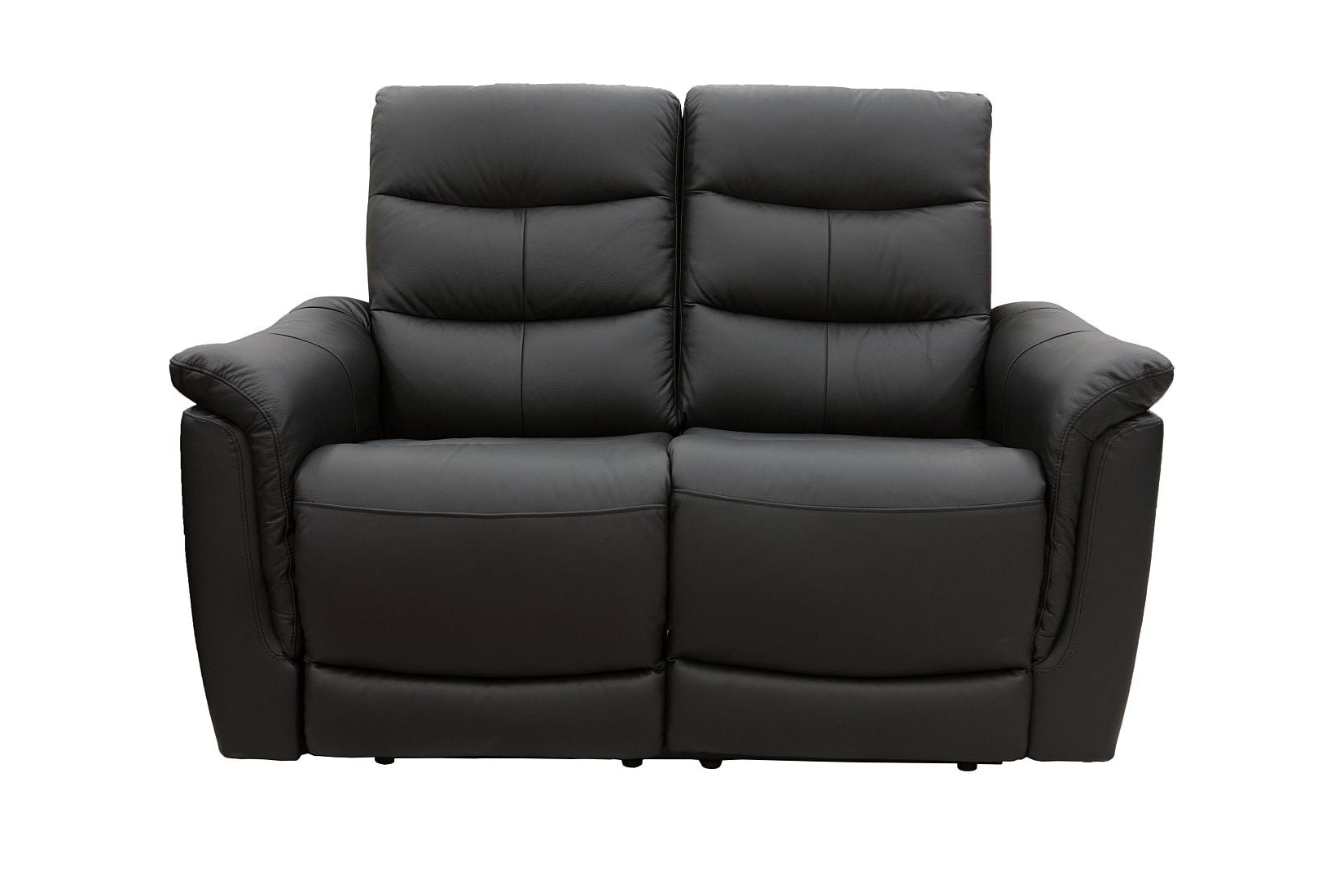 Lisbon 2 Seater Leather Electric Recliner Sofa - Black