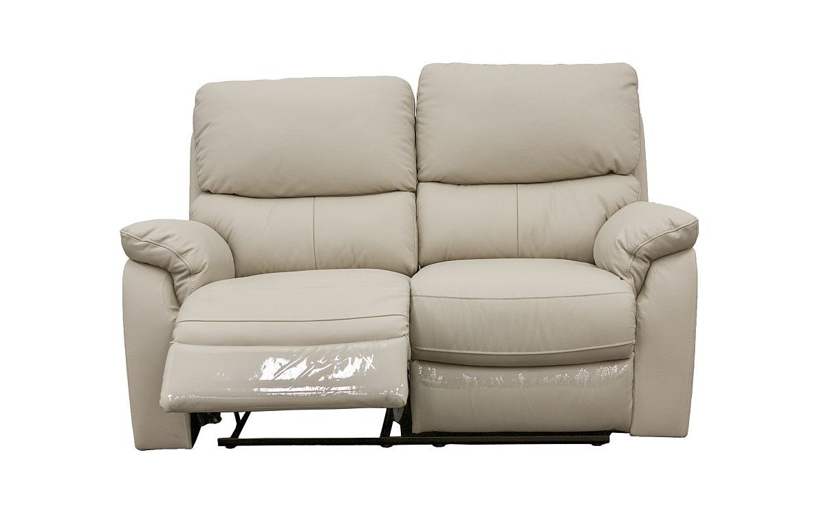 Salvador 2 Seater Leather Recliner Sofa - Beige 3 Salvador 2 Seater Leather Recliner Sofa - Beige