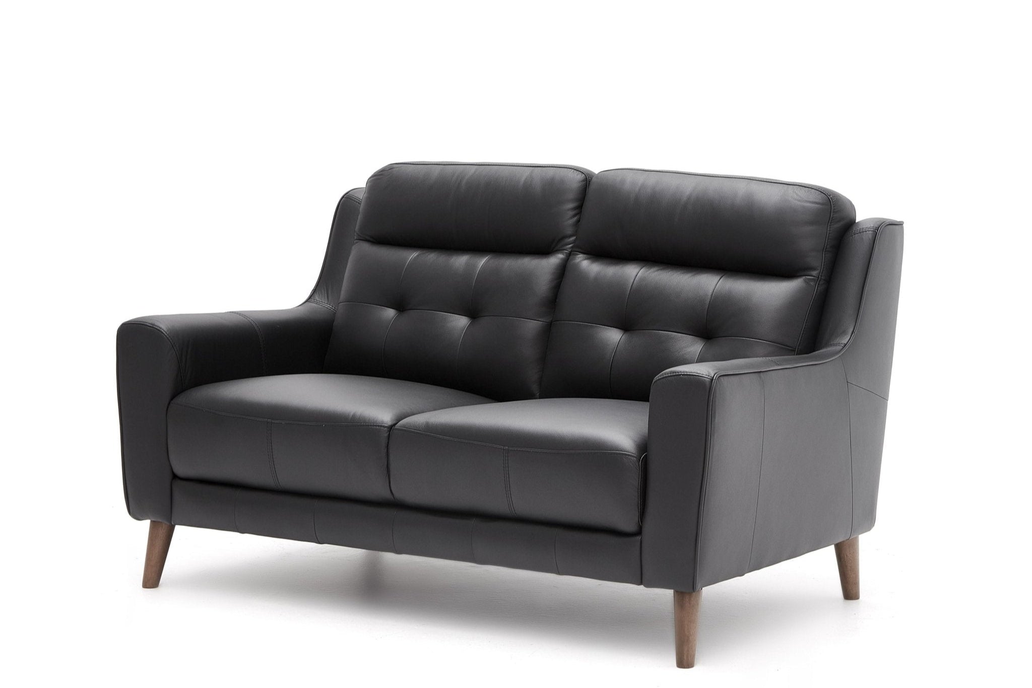 Bonza 2-Seater Leather Sofa - Black