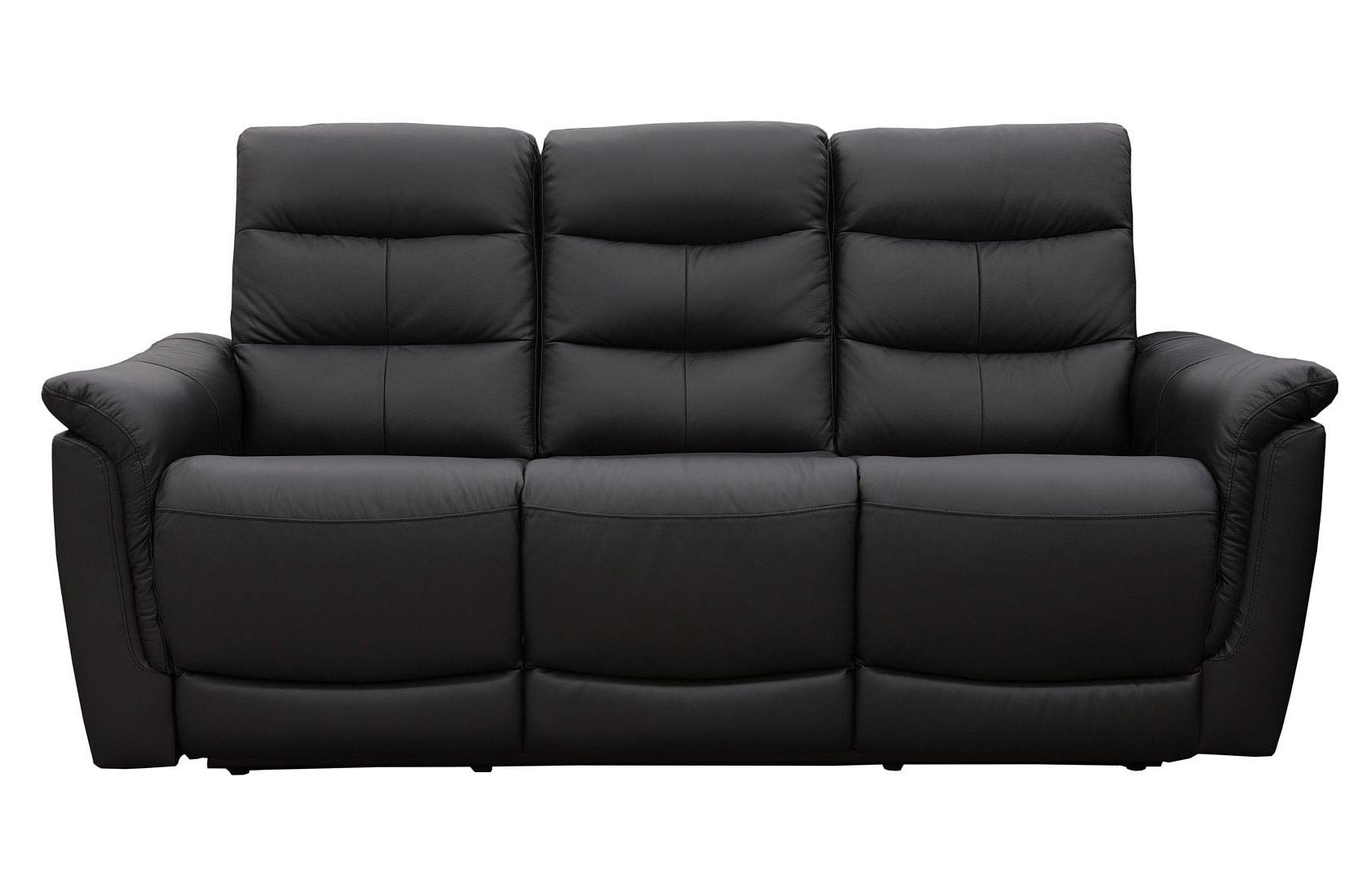 Lisbon 3 Seater Leather Electric Recliner Sofa - Black